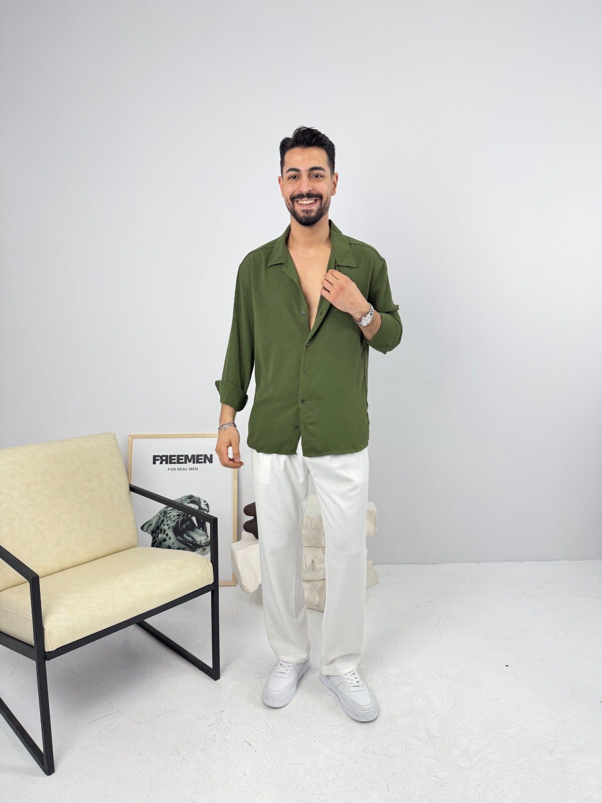 Airobin Oversize Gömlek Yeşil