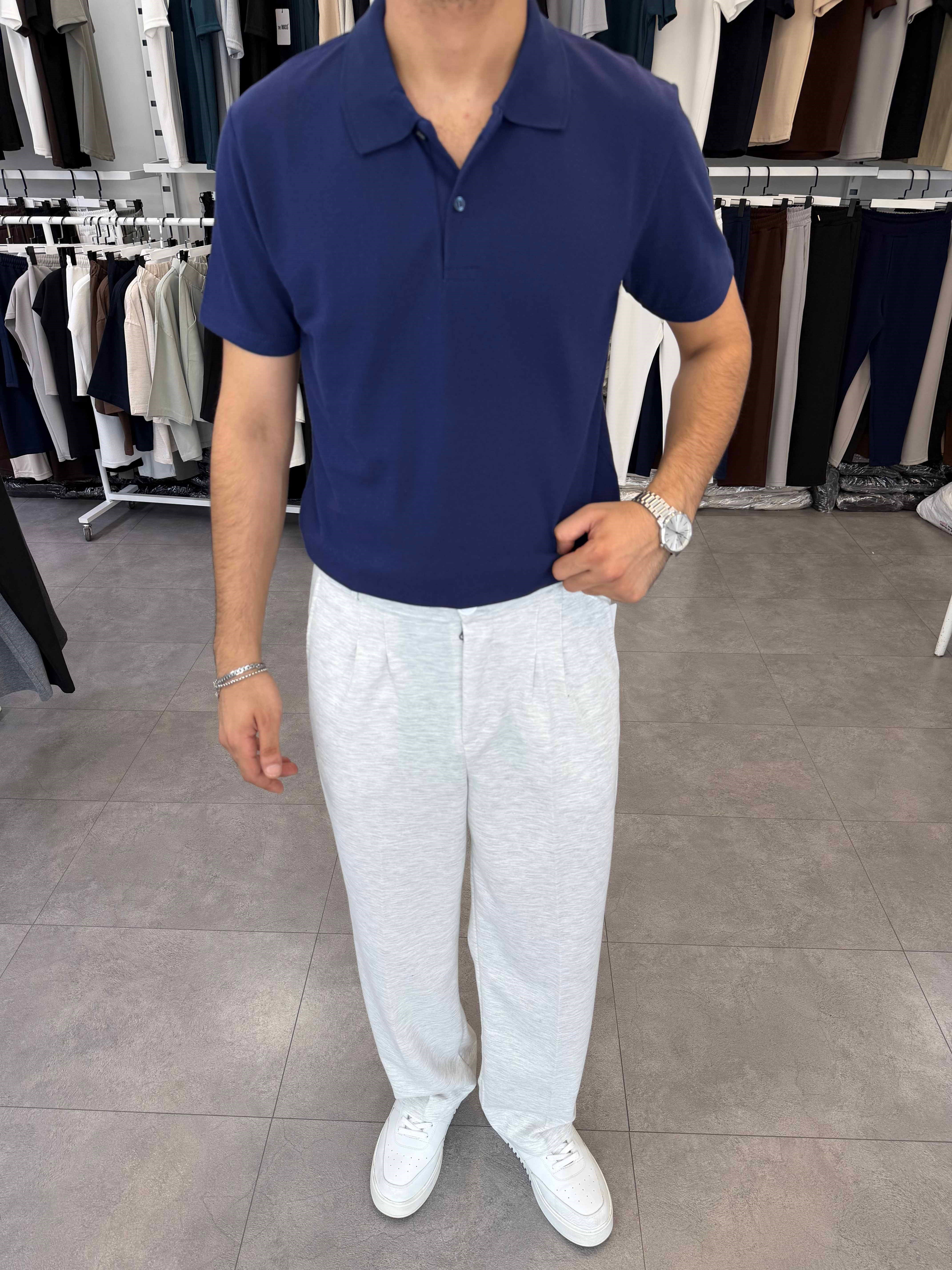 Avrupa Kalıp Polo Yaka Tişört Lacivert