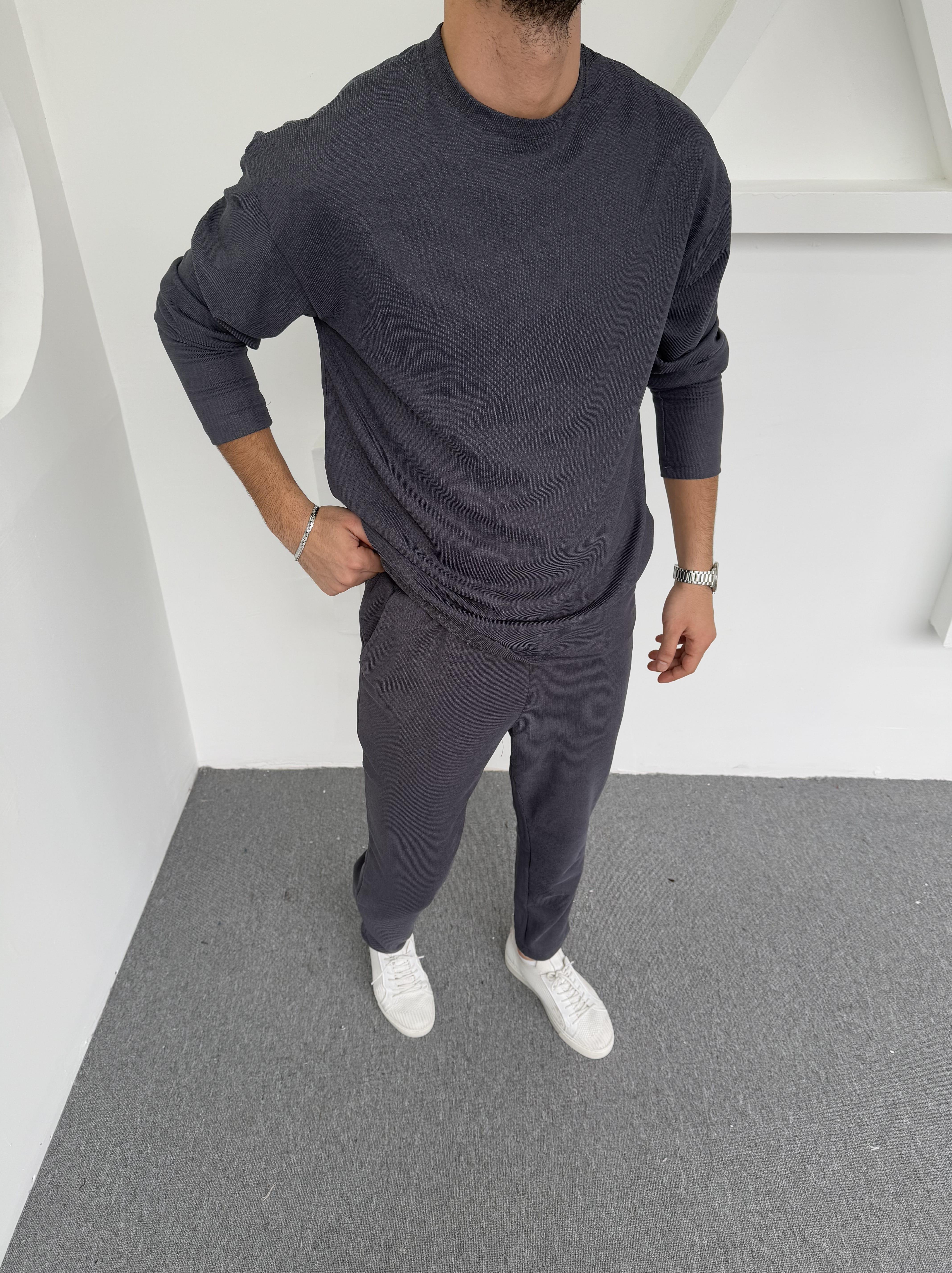 Bürümcük Kumaş Pamuklu Takım Antrasit (Unisex)