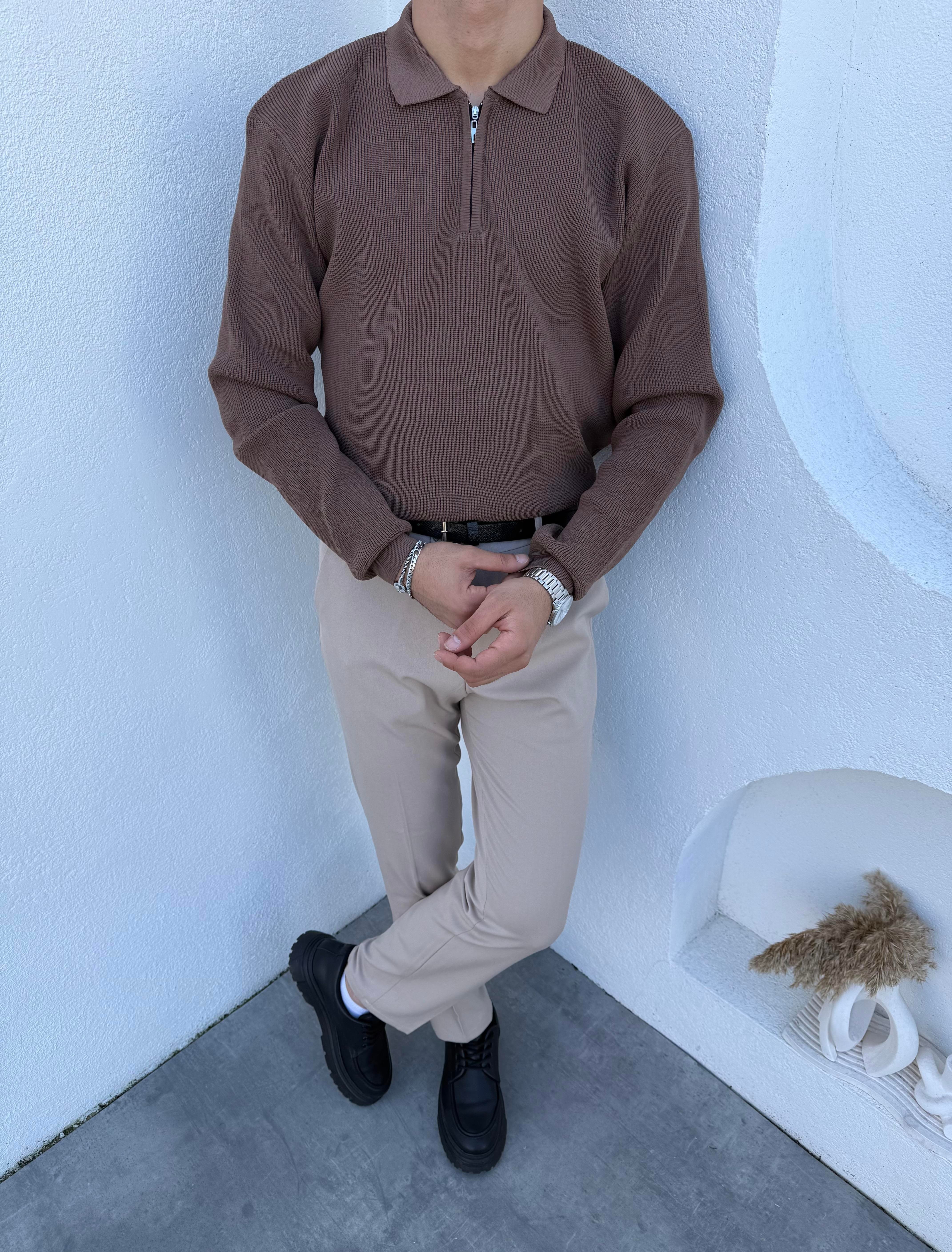 Çelik Örme Premium Kazak Kahve