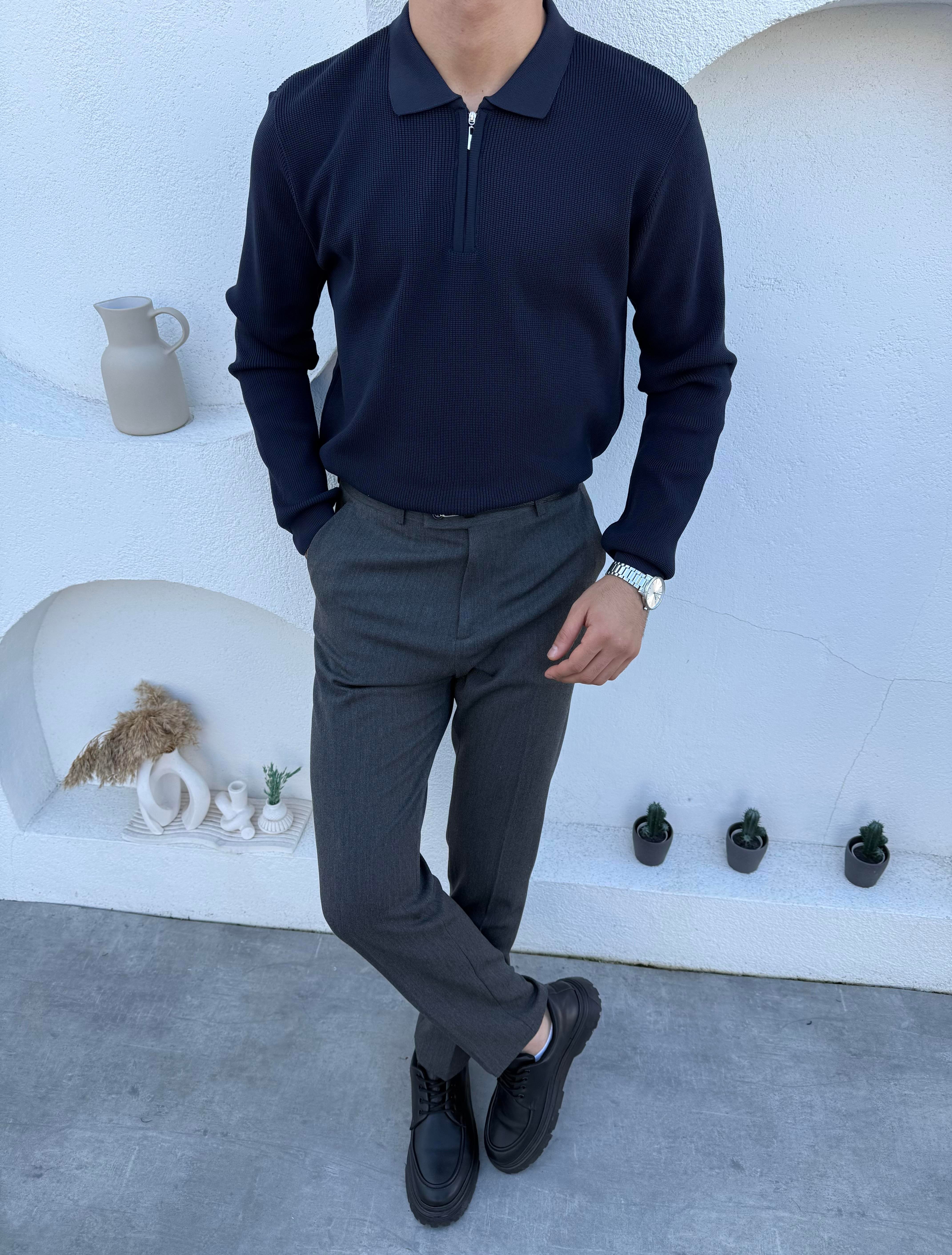 Çelik Örme Premium Kazak Lacivert