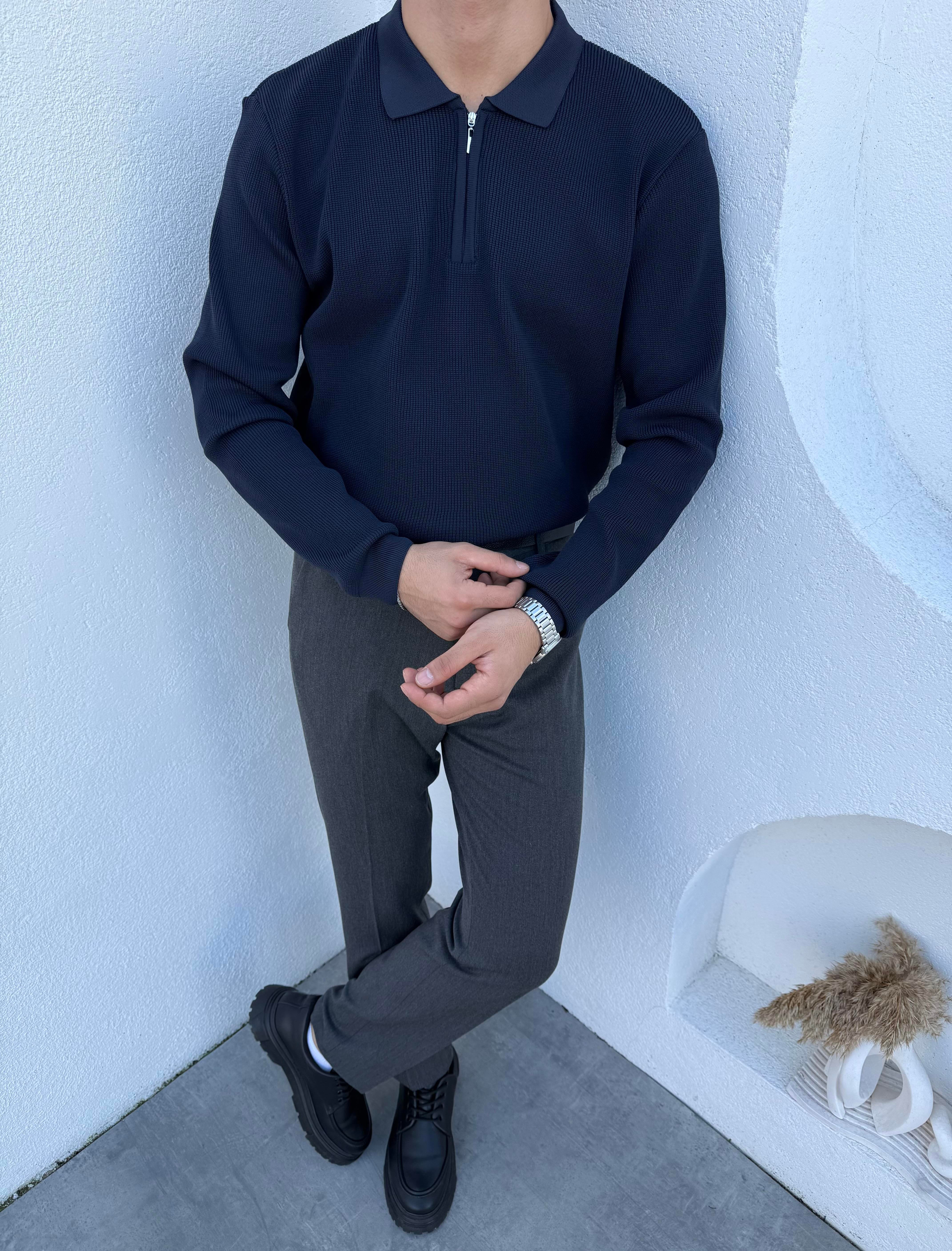 Çelik Örme Premium Kazak Lacivert