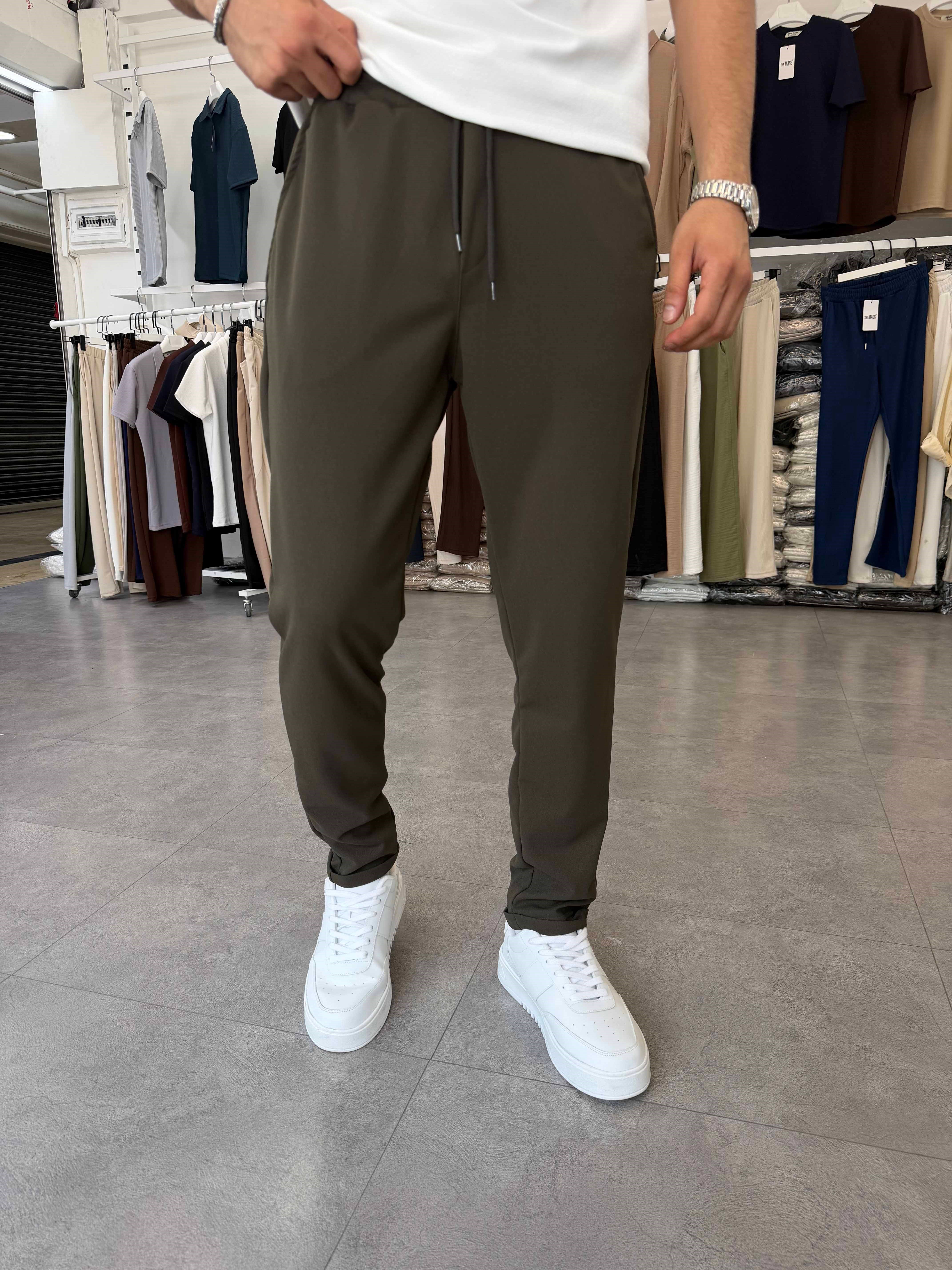 Duble Paça Jogger Pantolon Haki