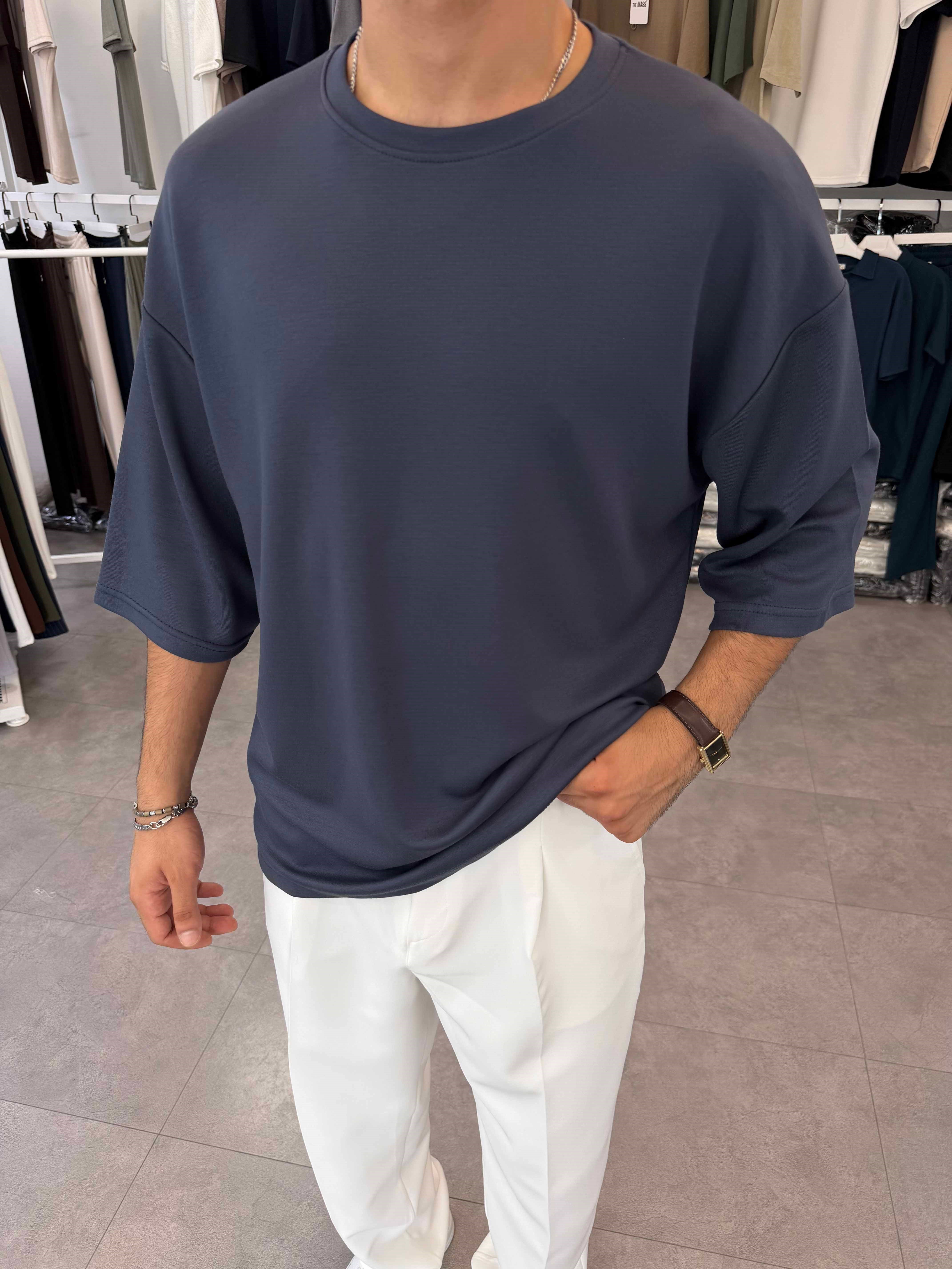 Fakir Kol Oversize Oysh Tişört İndigo