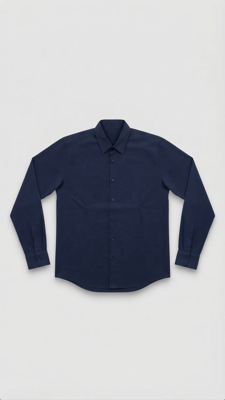 Flamlı Oversize Gömlek Lacivert