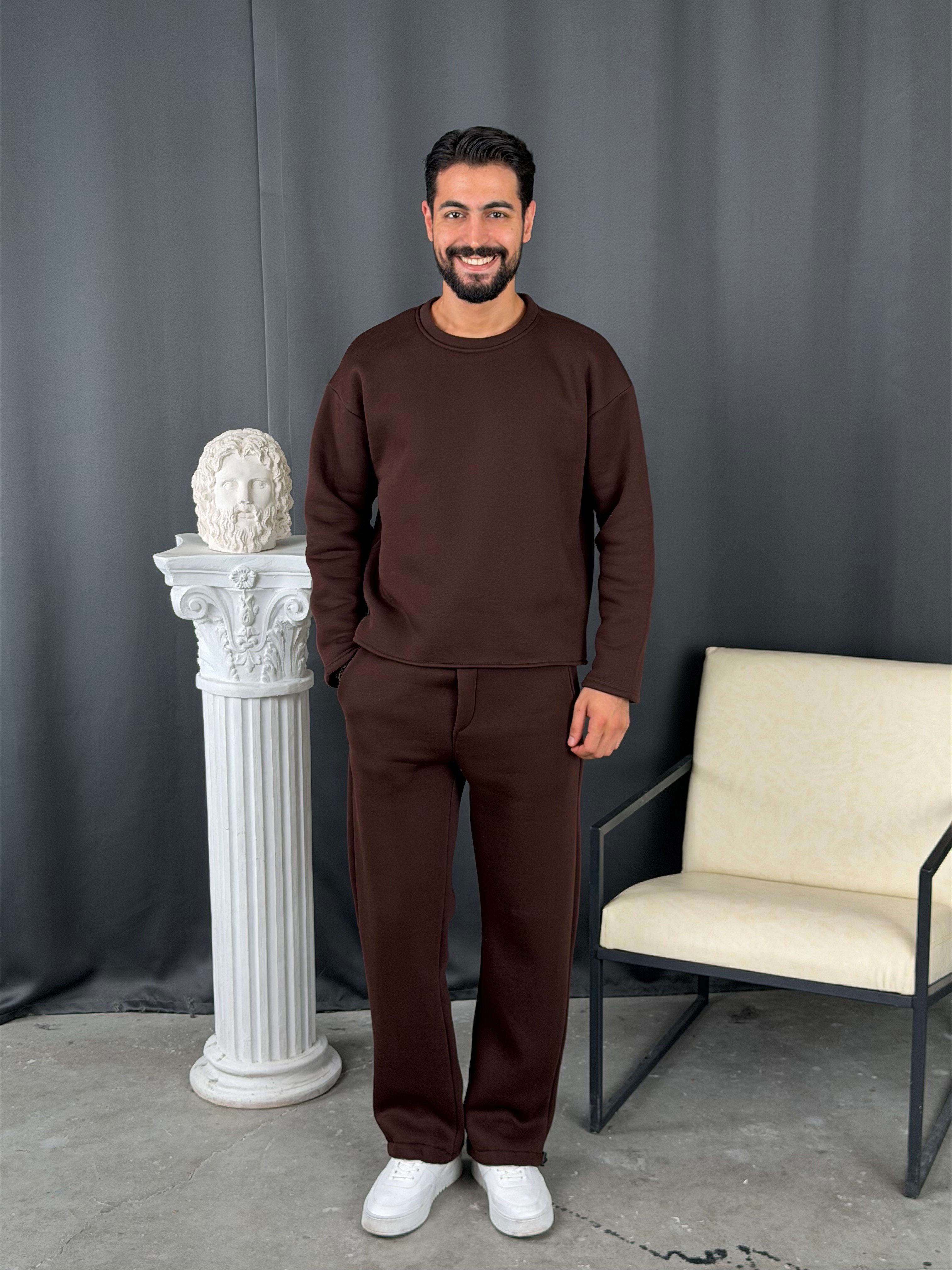İplik Basic Oversize Takım Kahve