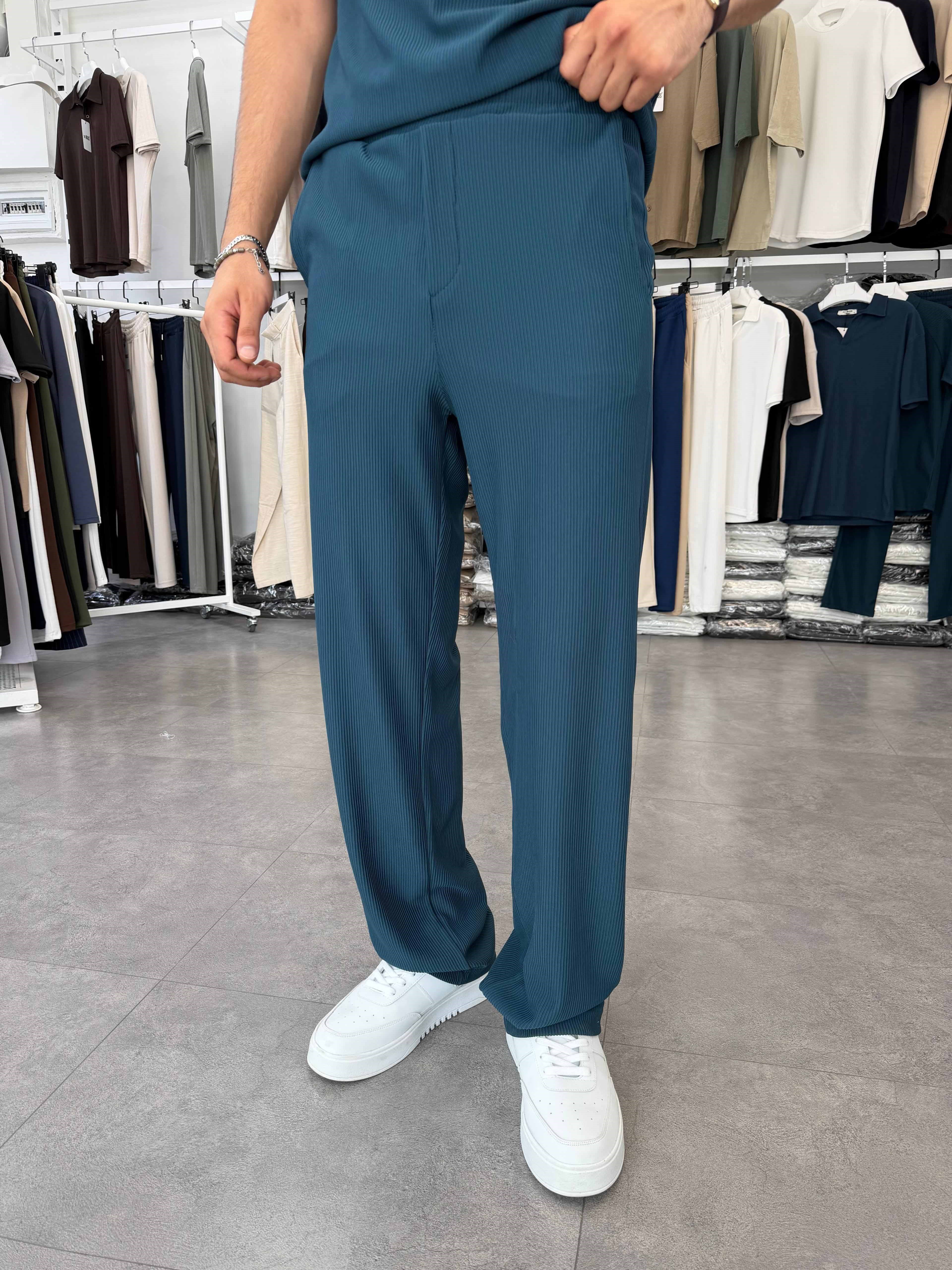 İthal Ottoman Baggy Pantolon Petrol Mavisi