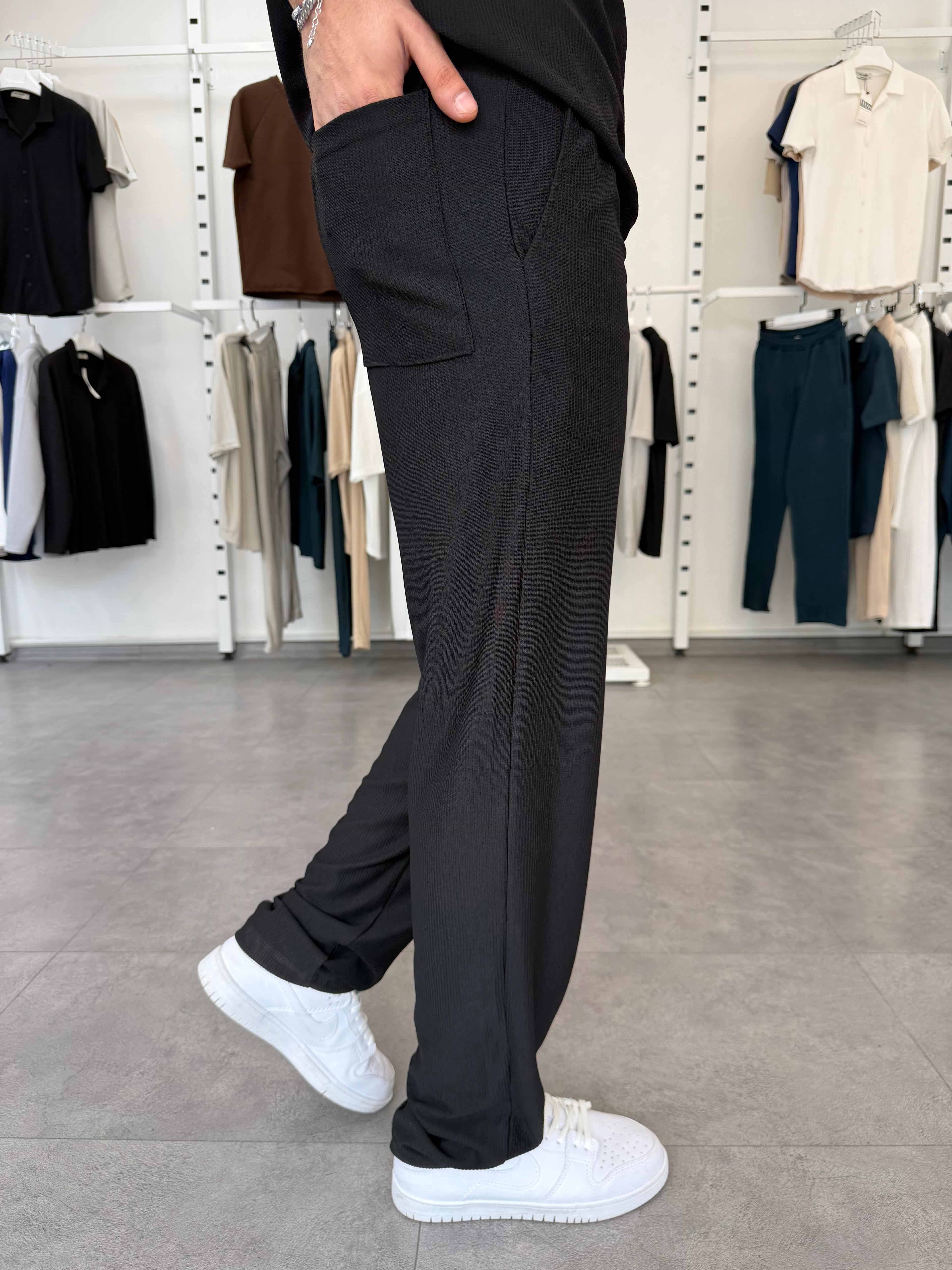 İthal Ottoman Baggy Pantolon Siyah