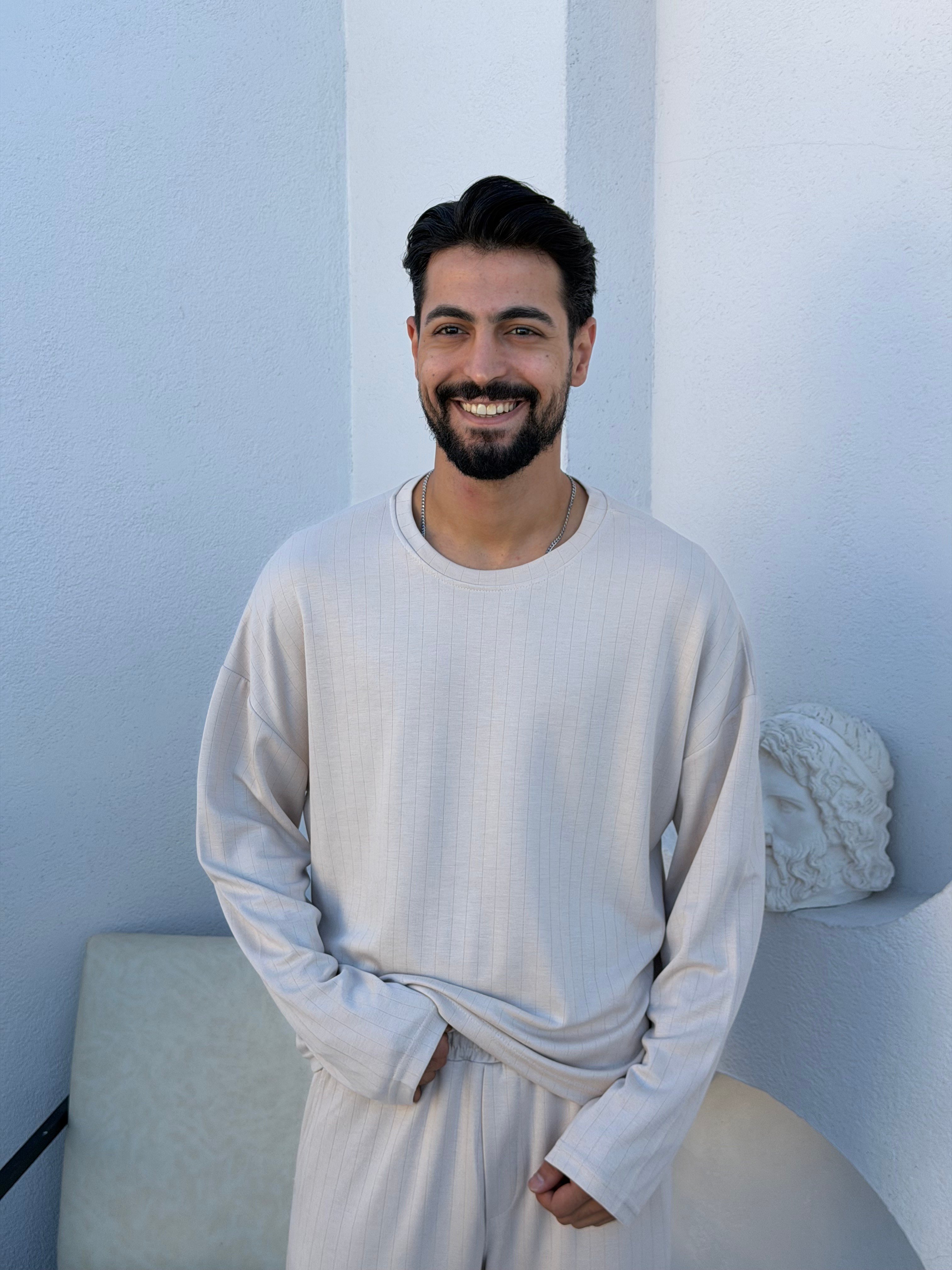 Longsleeve Oysh Kumaş Takım Bej