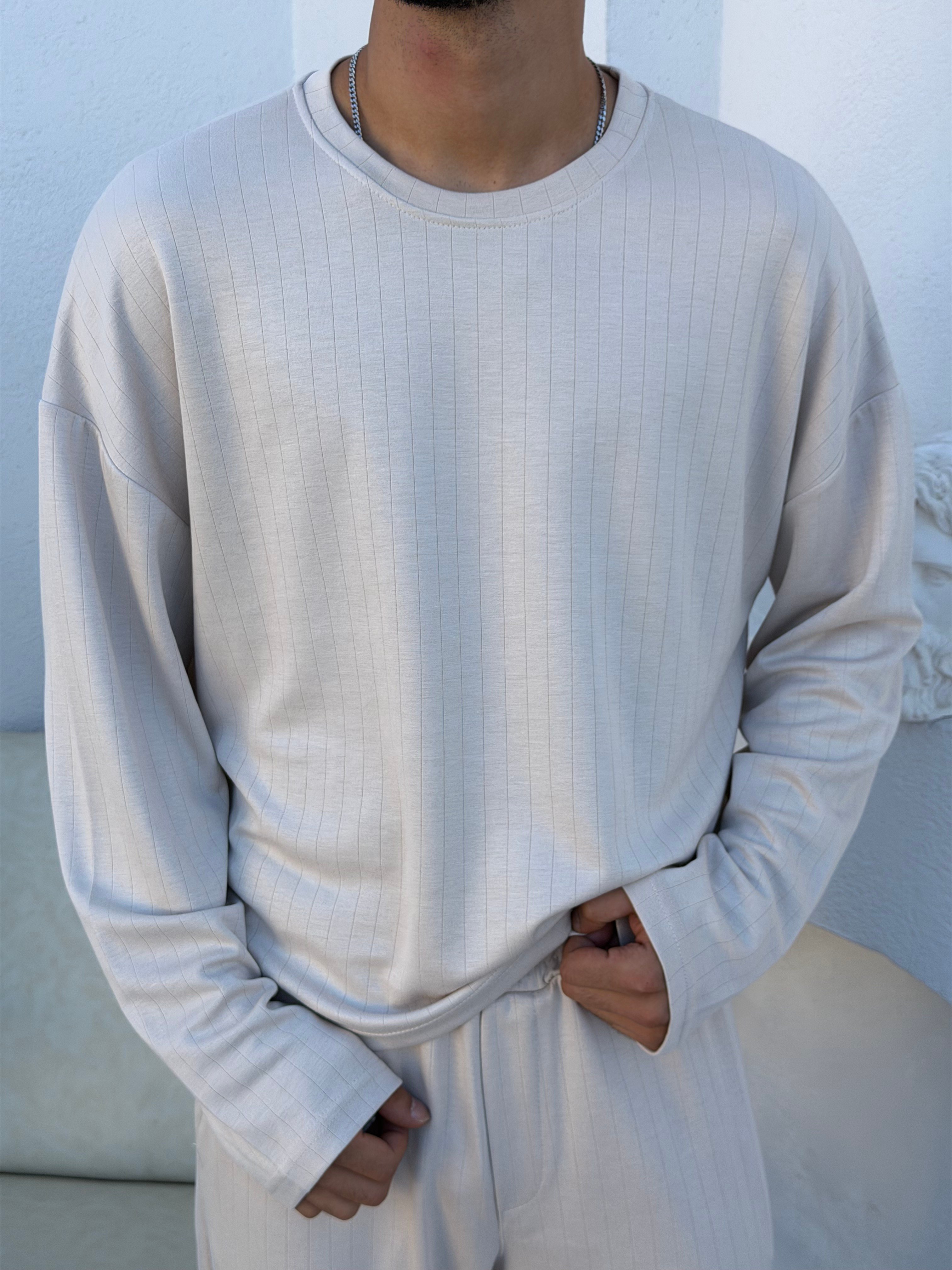 Longsleeve Oysh Kumaş Takım Bej