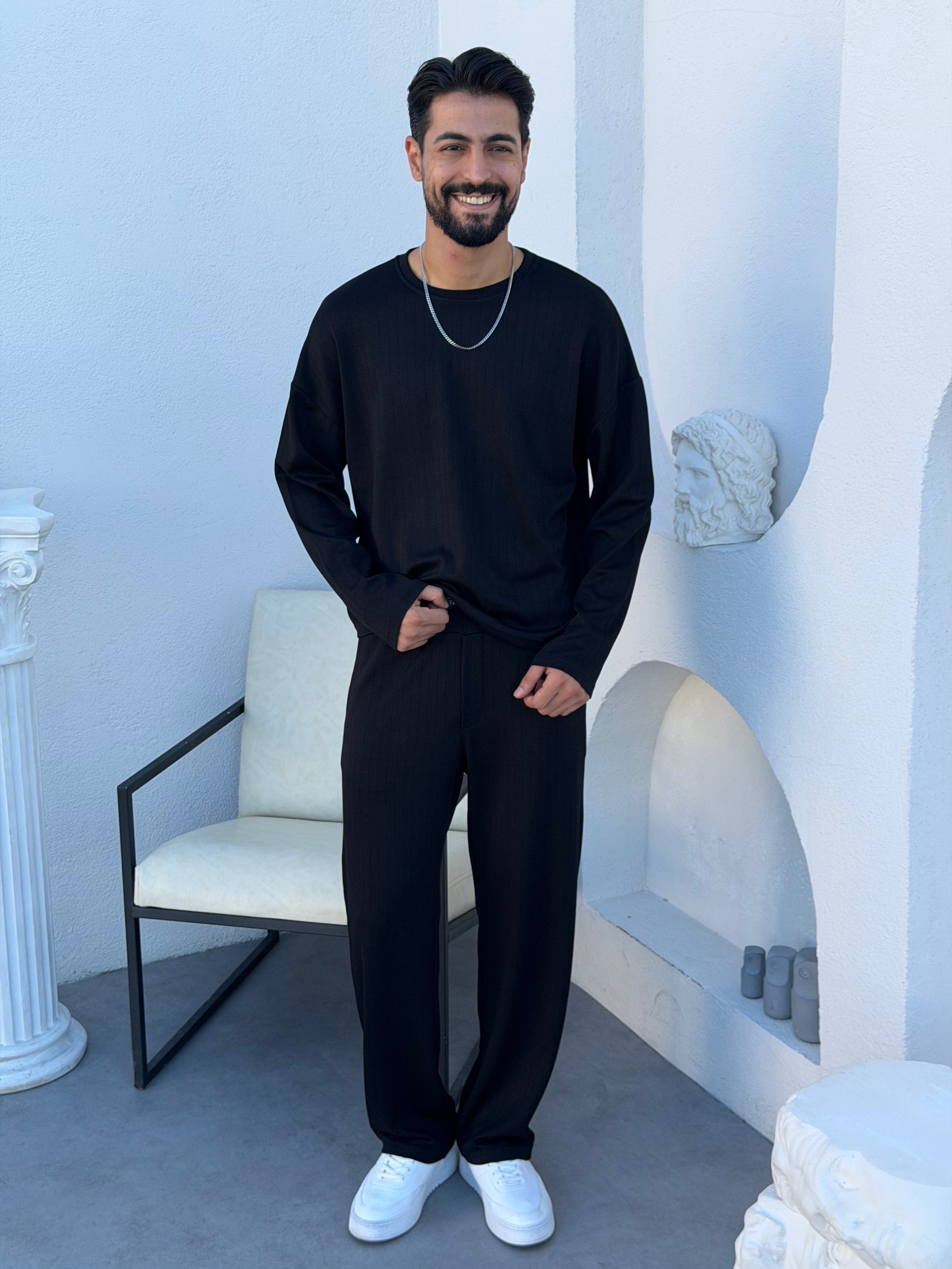 Longsleeve Oysh Kumaş Takım Siyah
