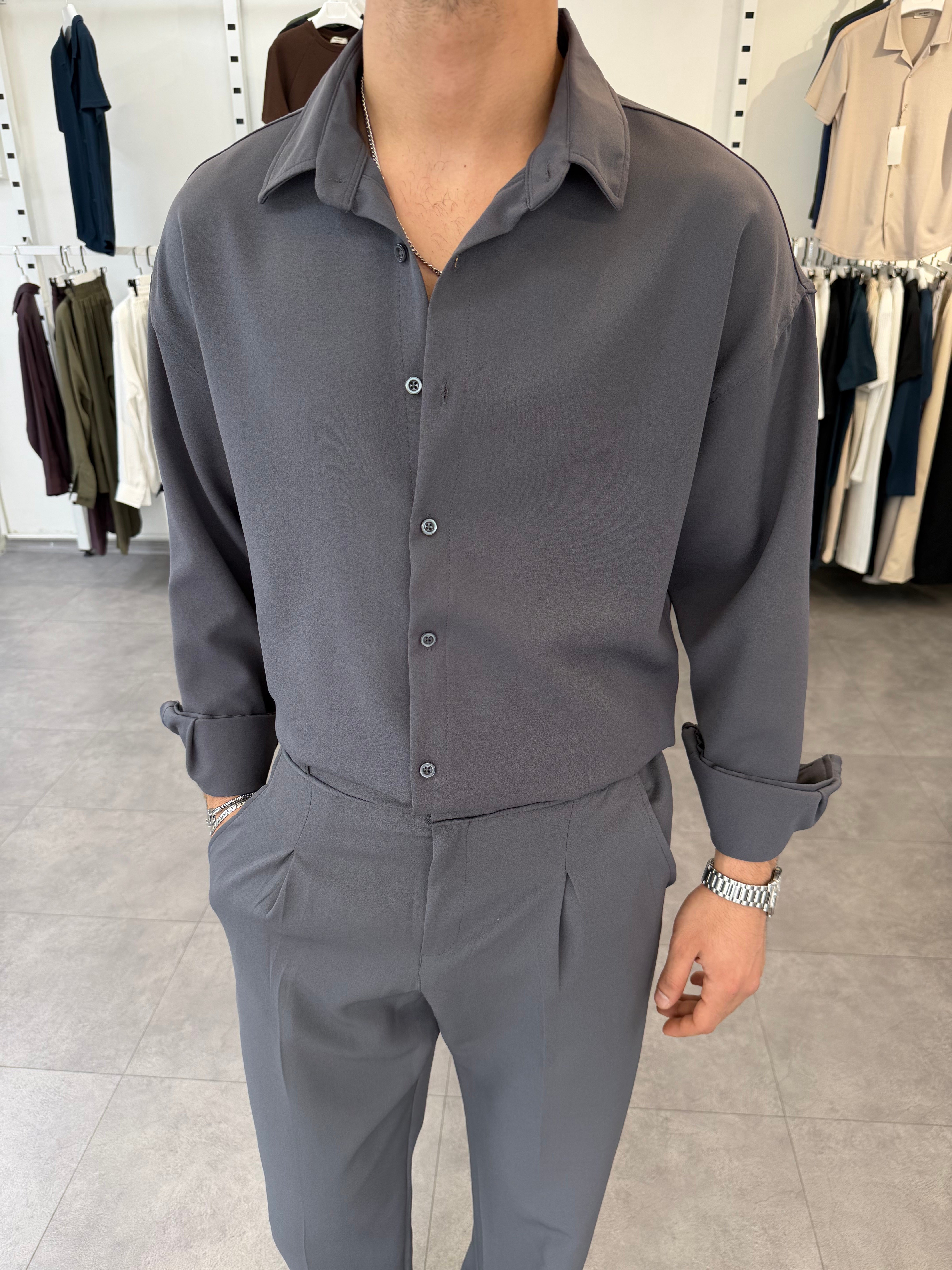 Oversize Duble Takım Antrasit