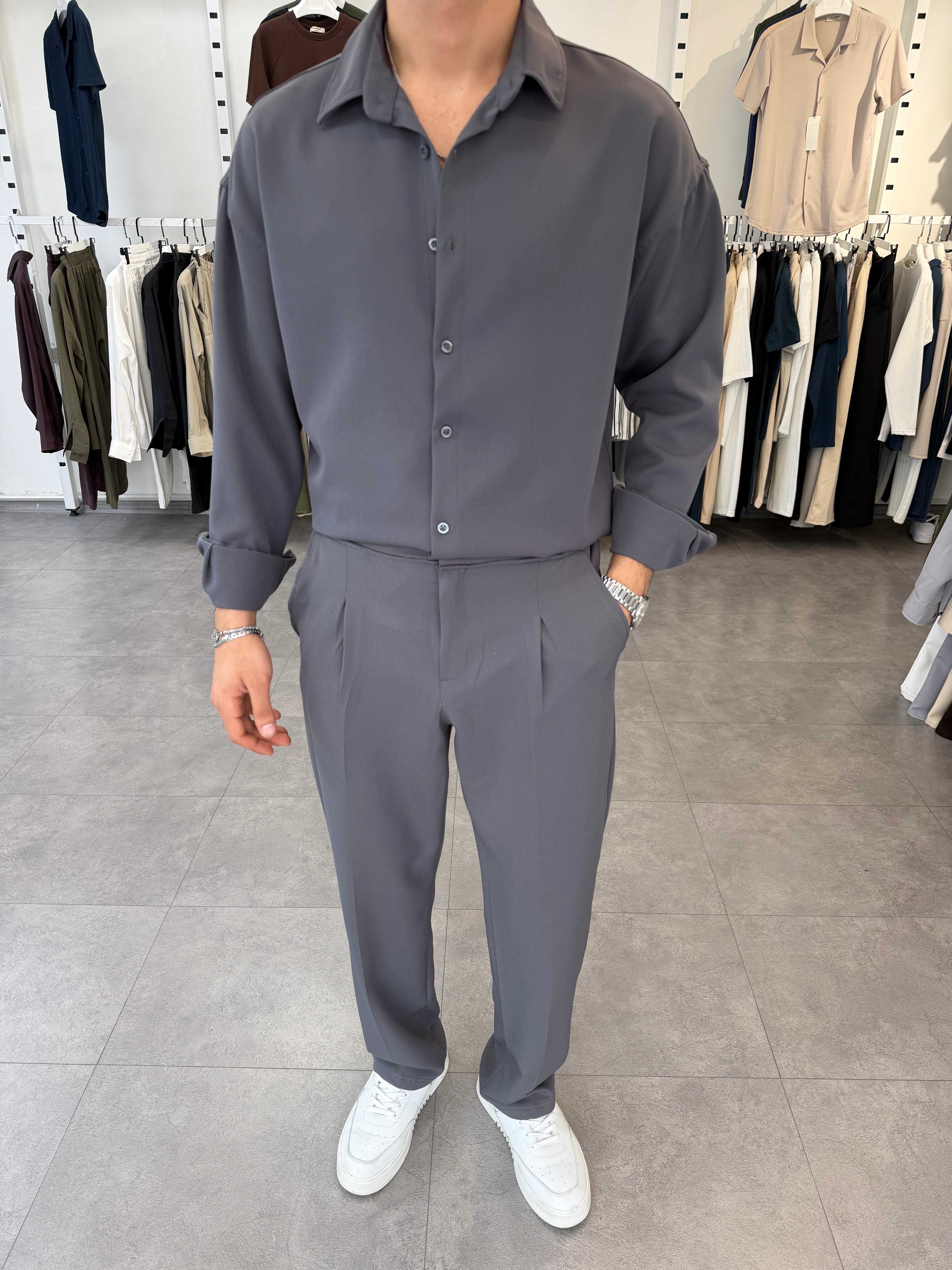 Oversize Duble Takım Antrasit