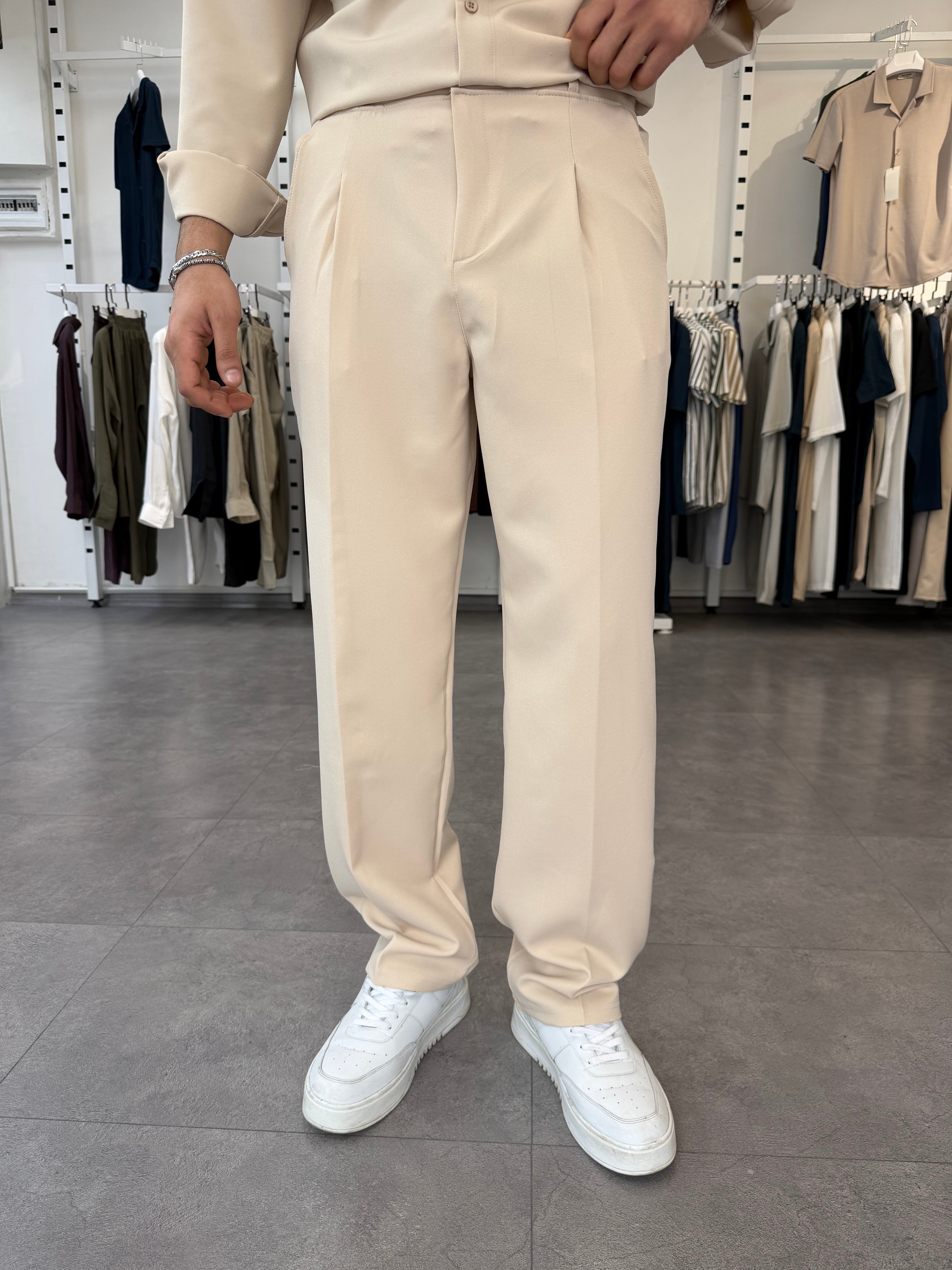 Oversize Duble Takım Bej