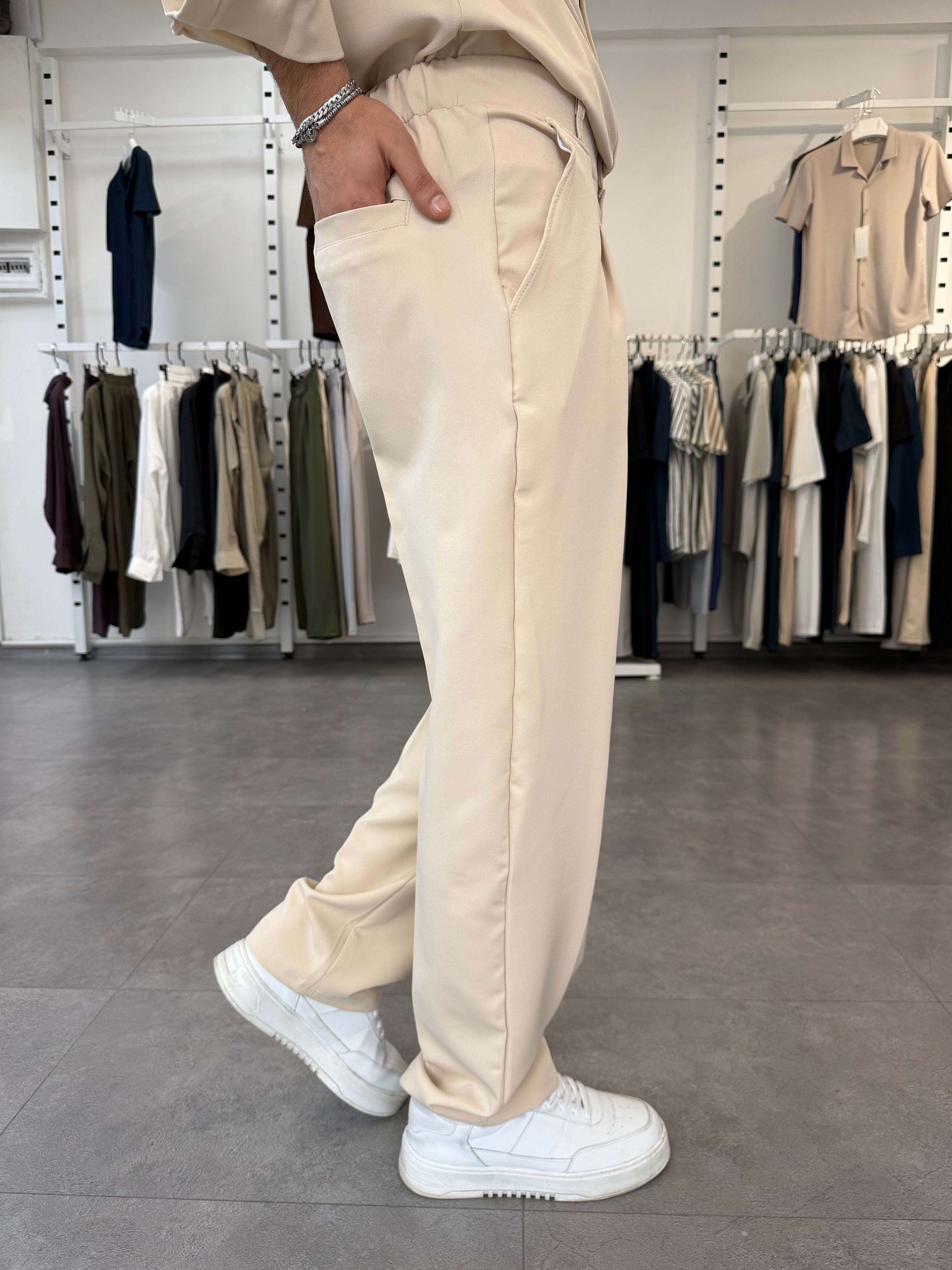 Oversize Duble Takım Bej