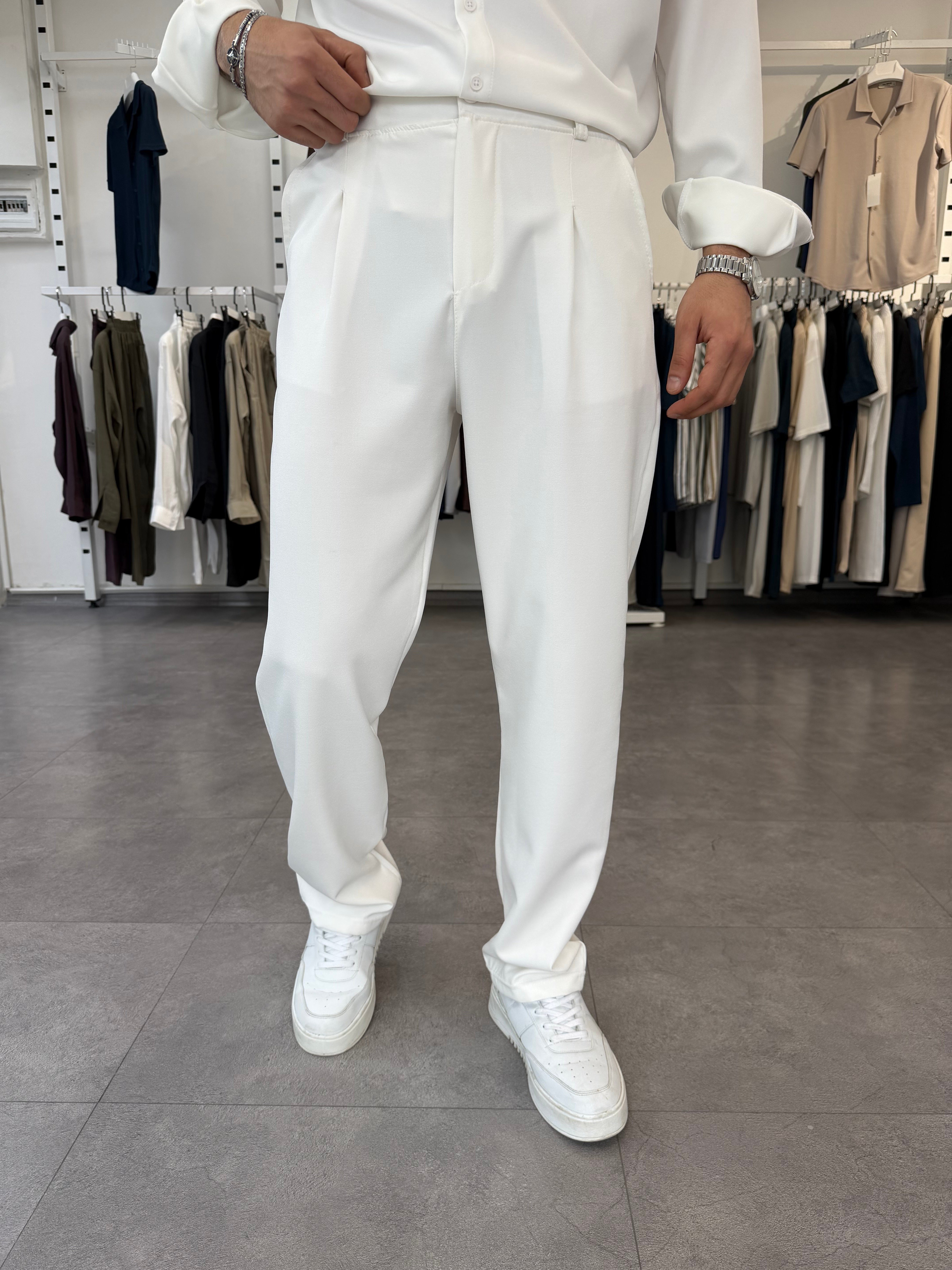 Oversize Duble Takım Beyaz