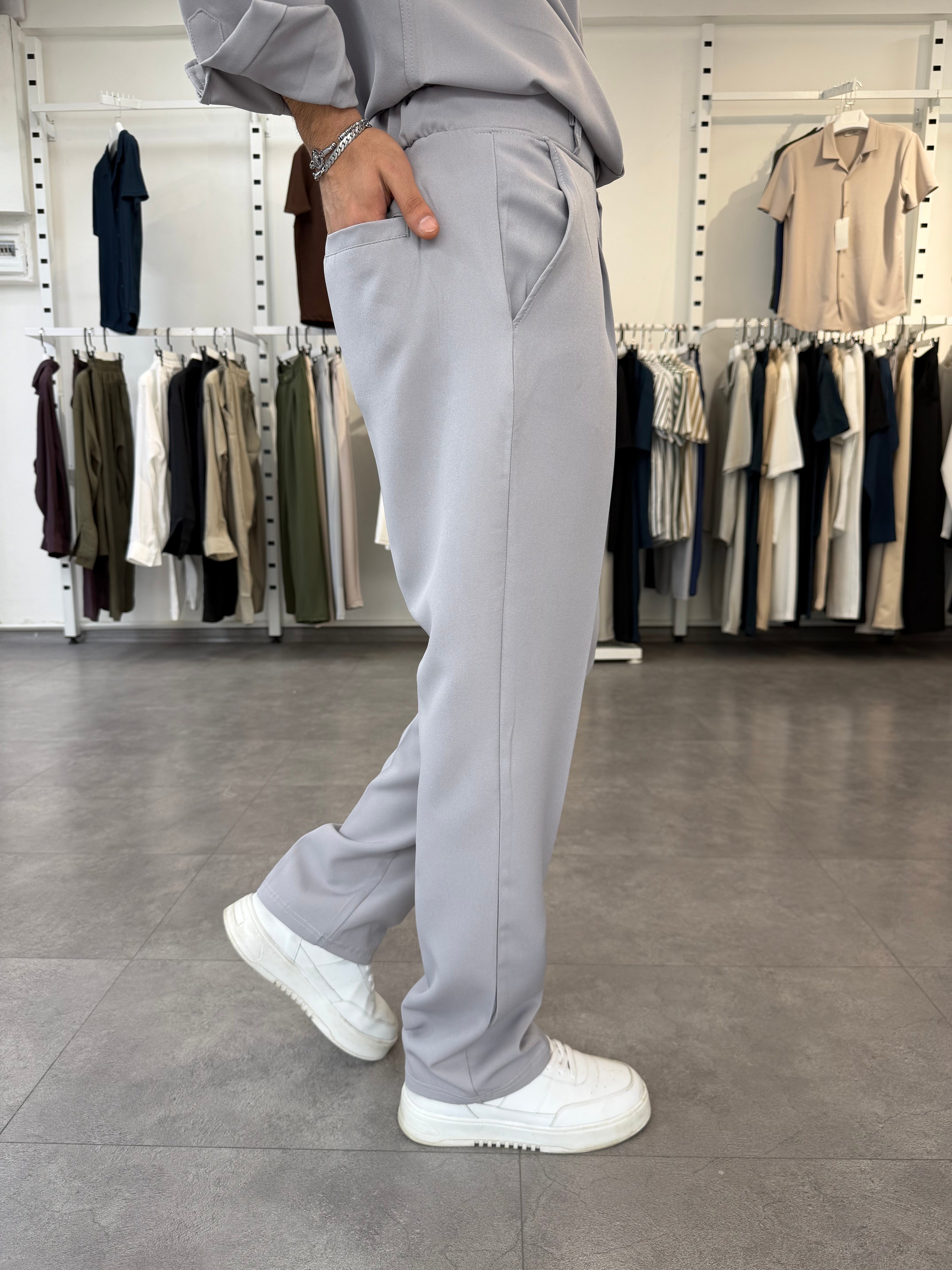 Oversize Duble Takım Gri