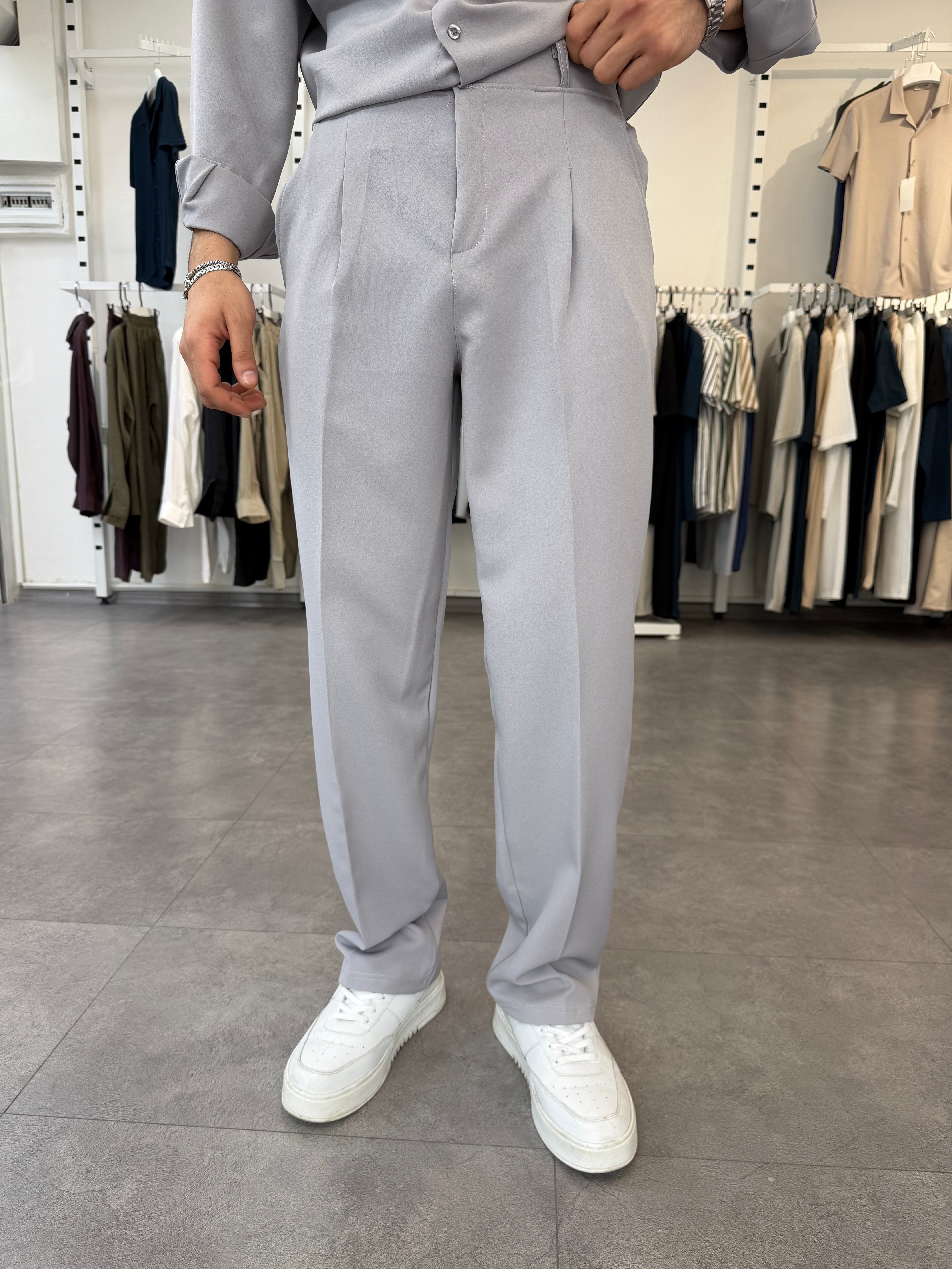 Oversize Duble Takım Gri