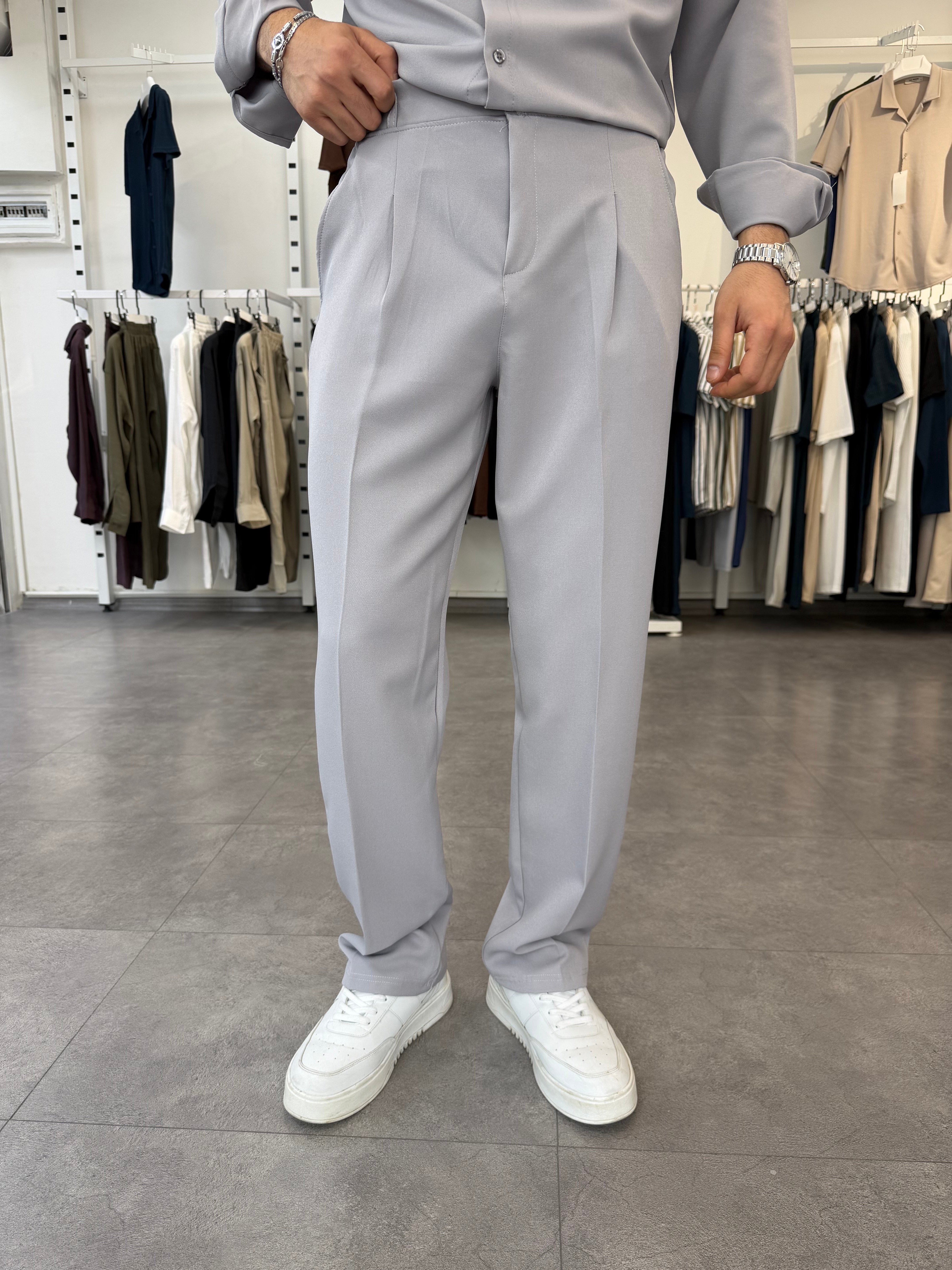 Oversize Duble Takım Gri