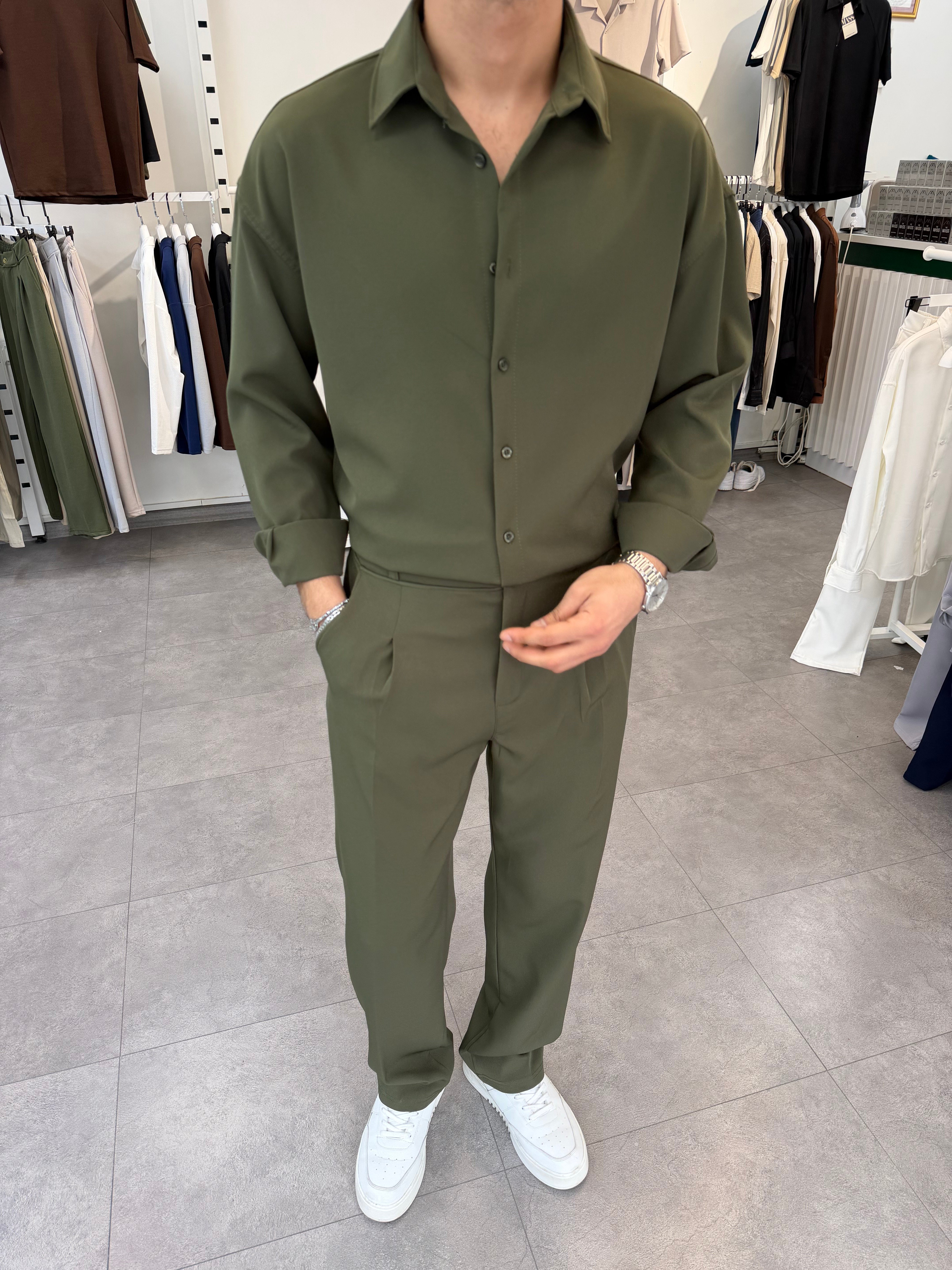 Oversize Duble Takım Haki