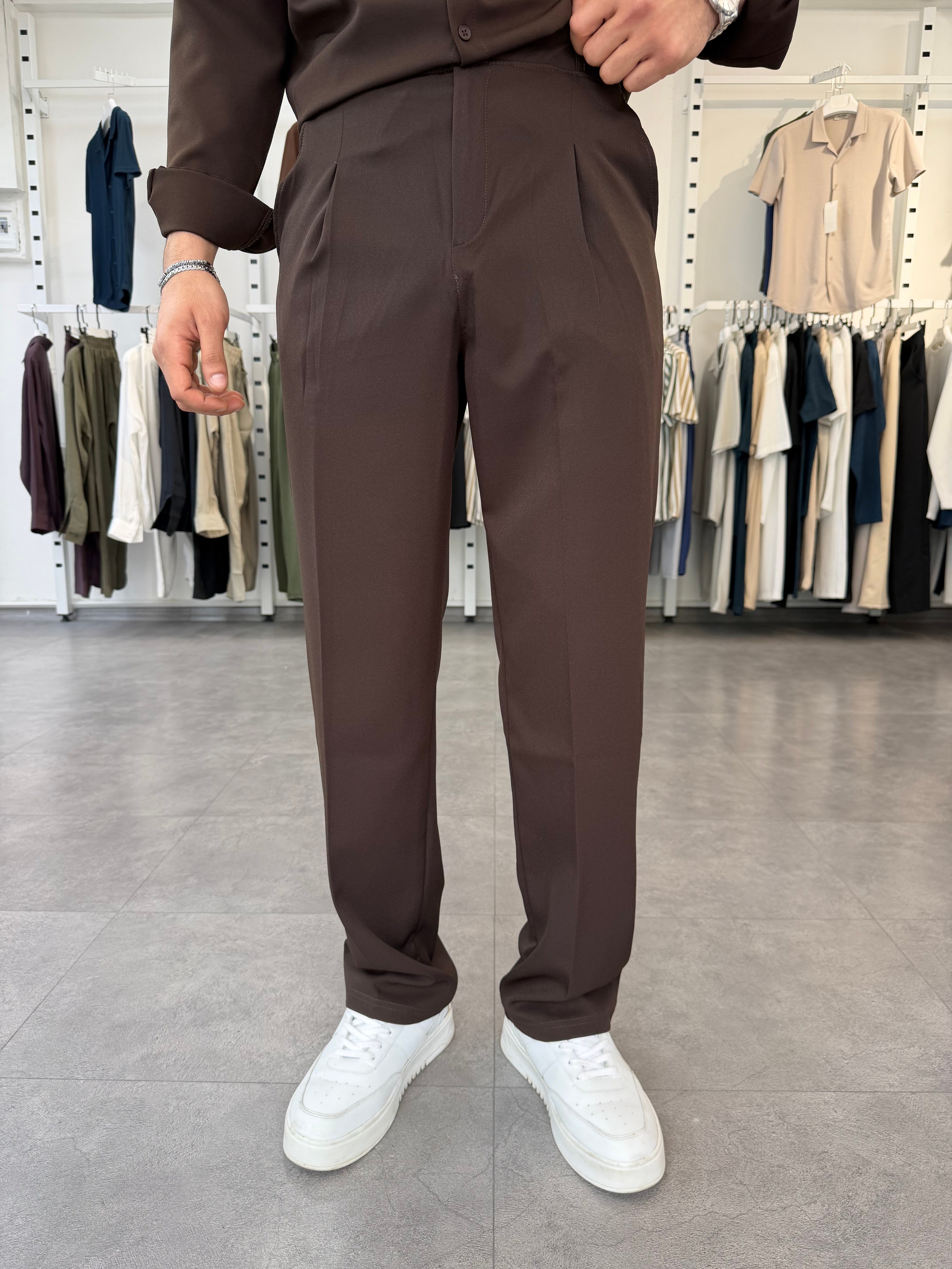 Oversize Duble Takım Kahve