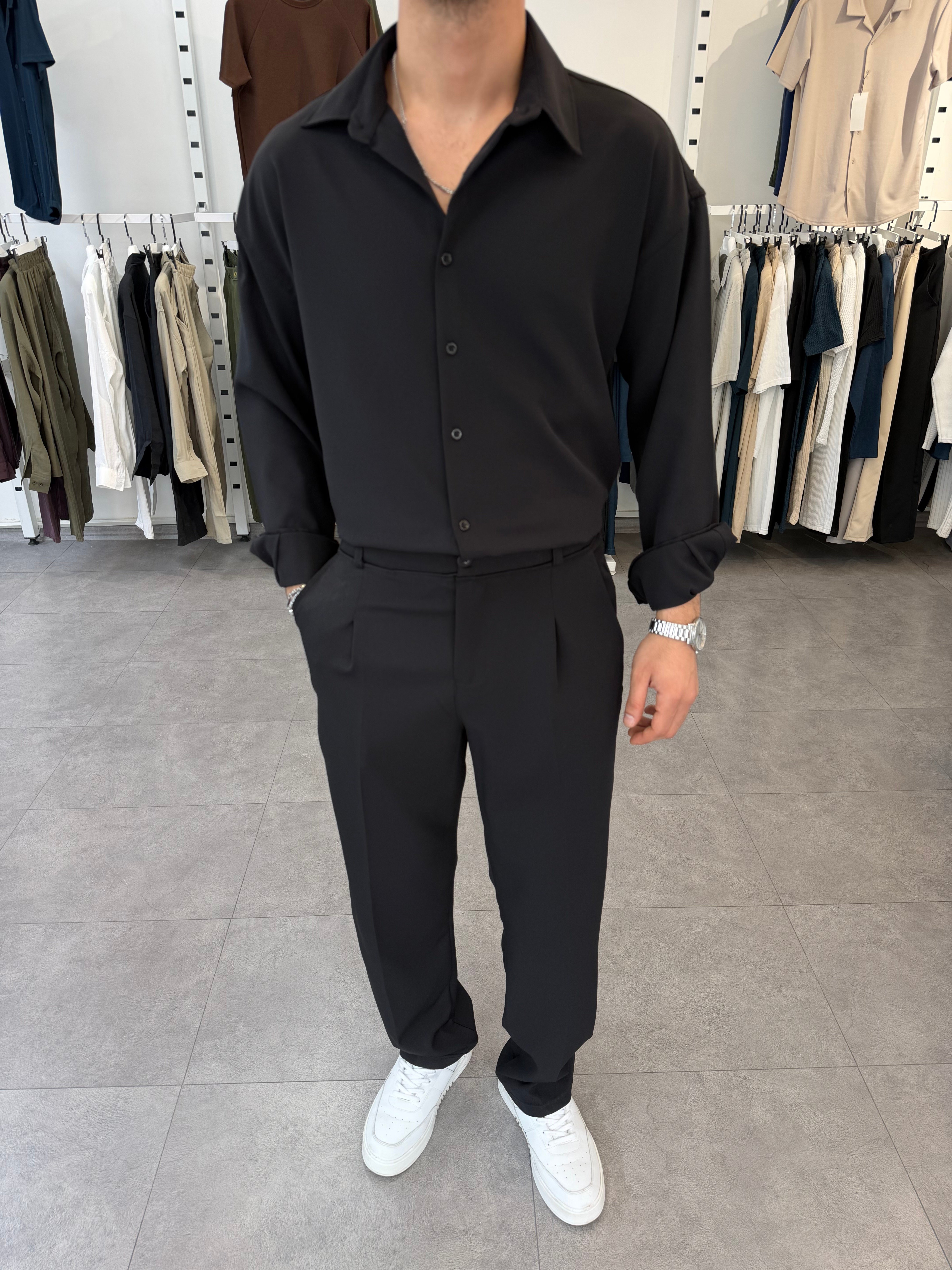 Oversize Duble Takım Siyah