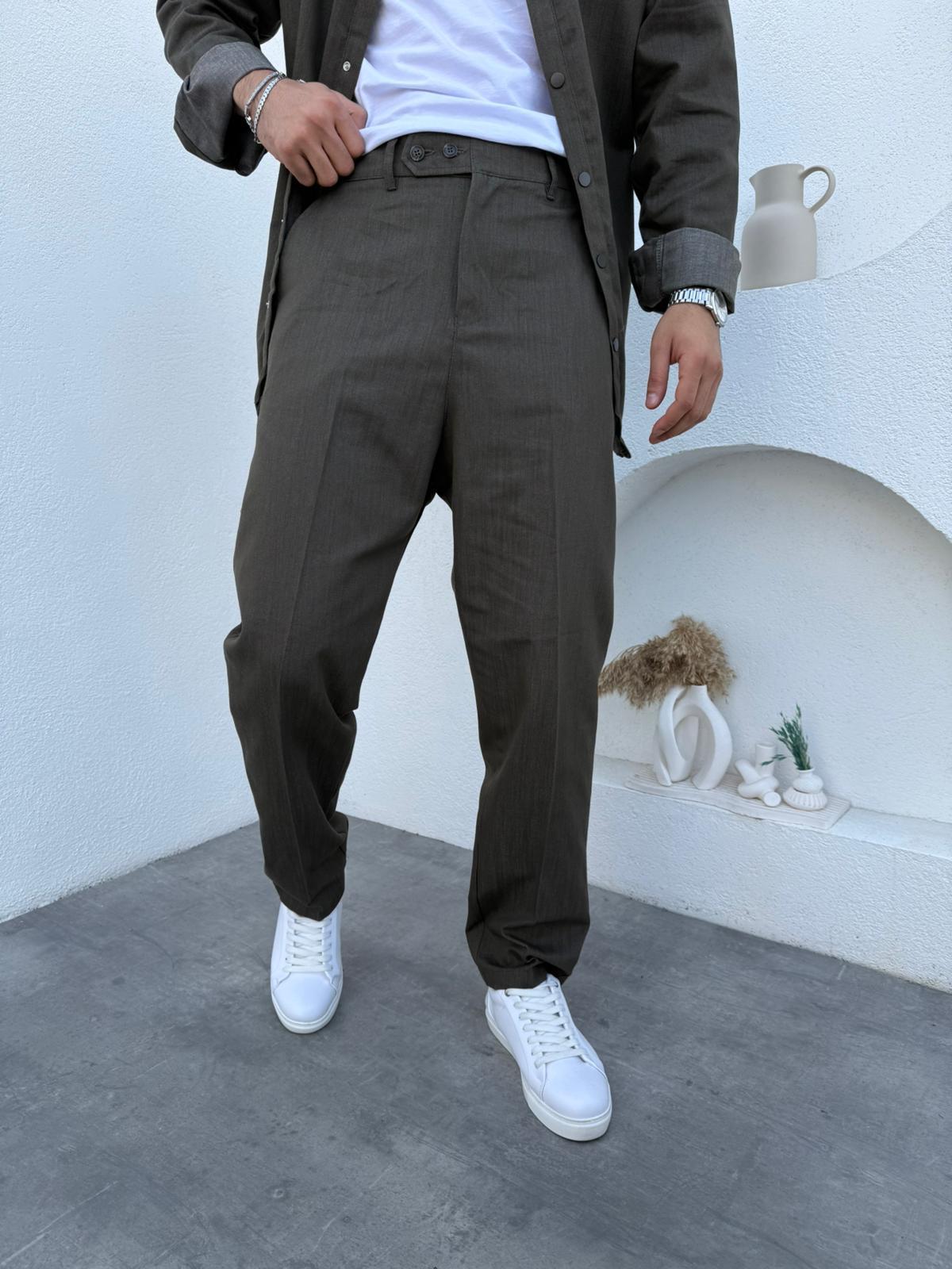 Oversize Gömlek Takım Haki