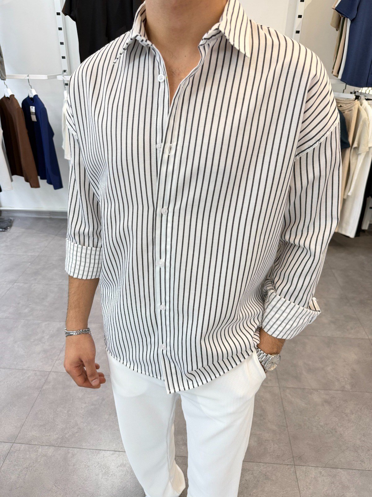 Oversize Jakar Gömlek Siyah