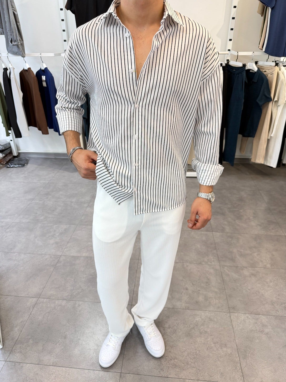 Oversize Jakar Gömlek Siyah