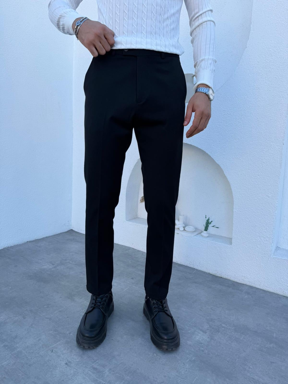 Premium Gabardin Regular Pantolon Siyah