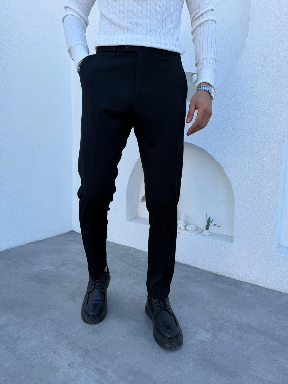 Premium Gabardin Regular Pantolon Siyah