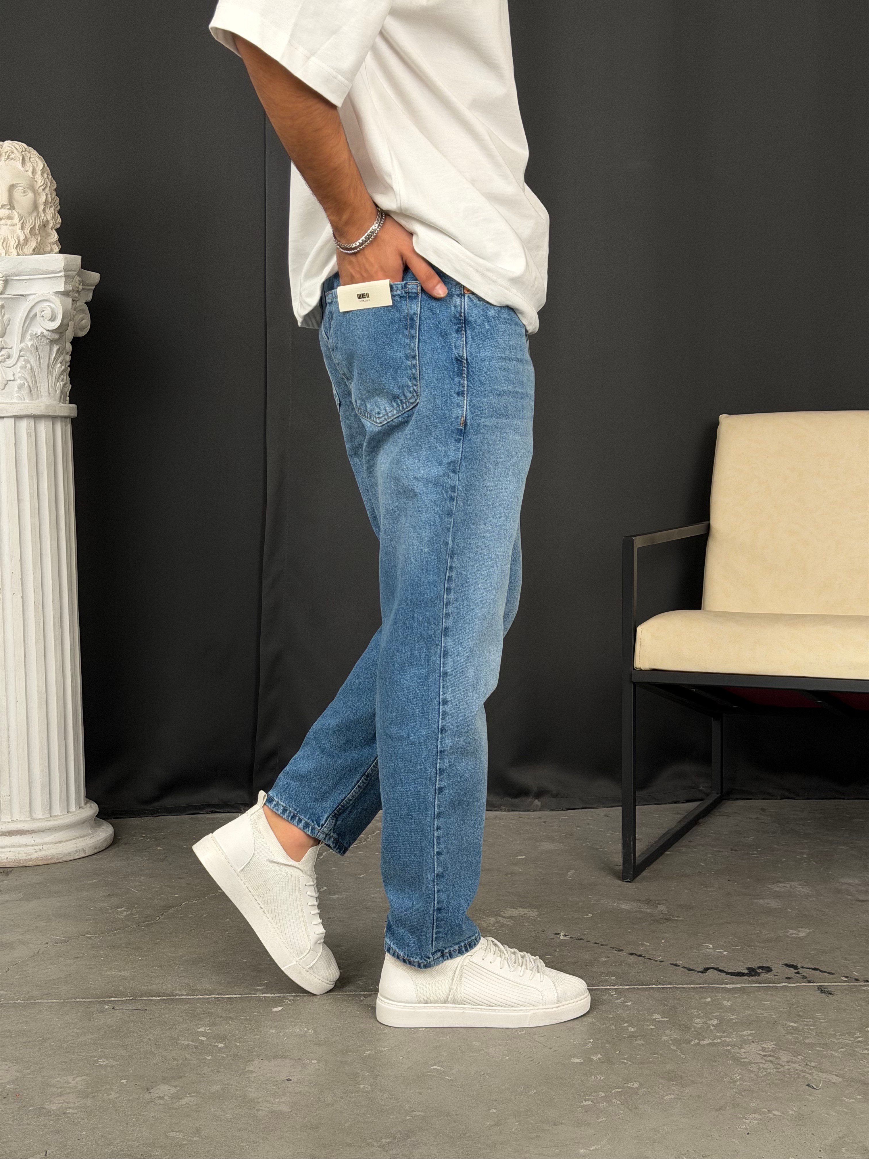 Premium Kalıp Boyfriend Denim Pantolon Açık Mavi