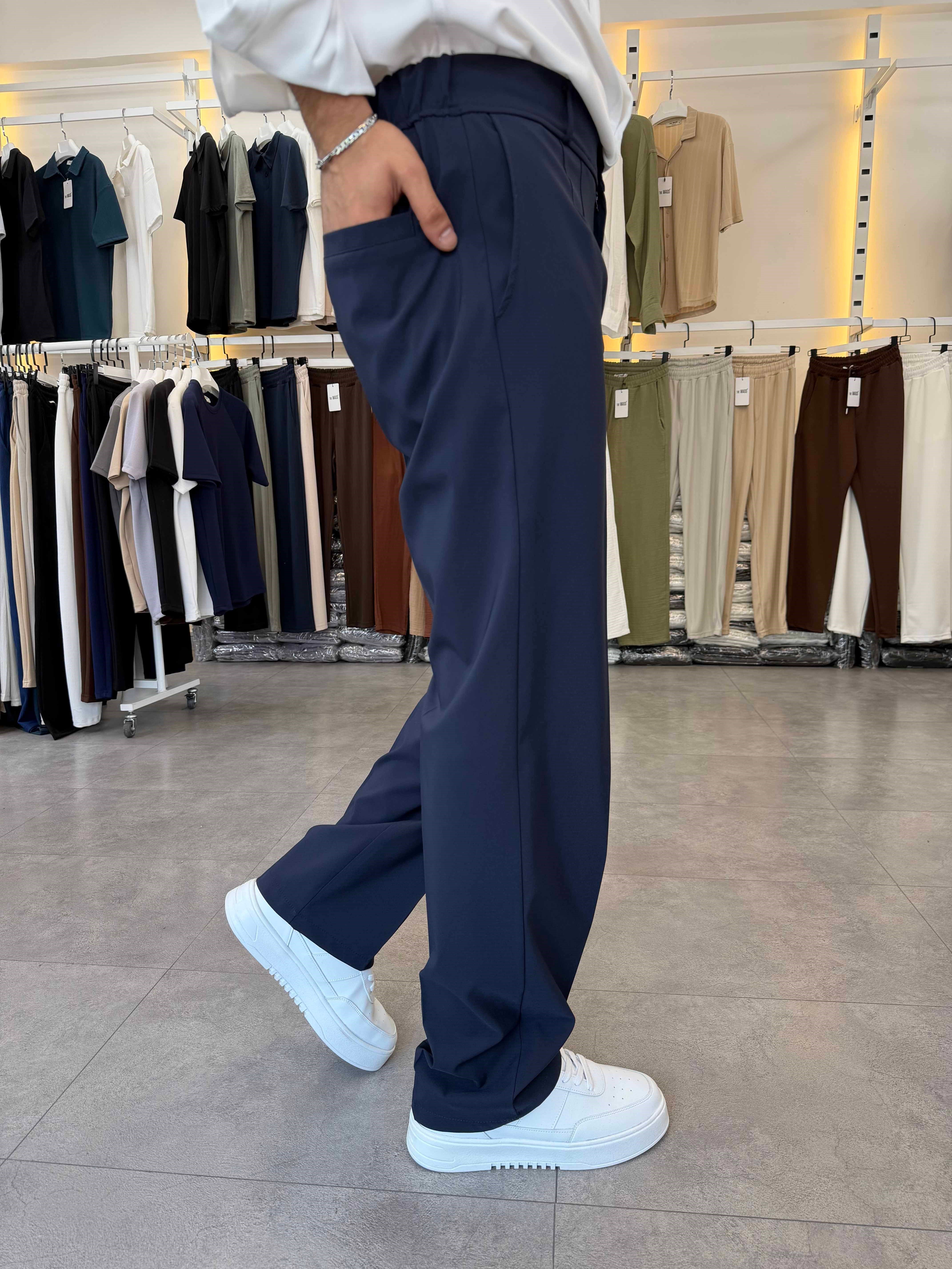 Premium Tensel Paraşüt Baggy Pantolon Lacivert