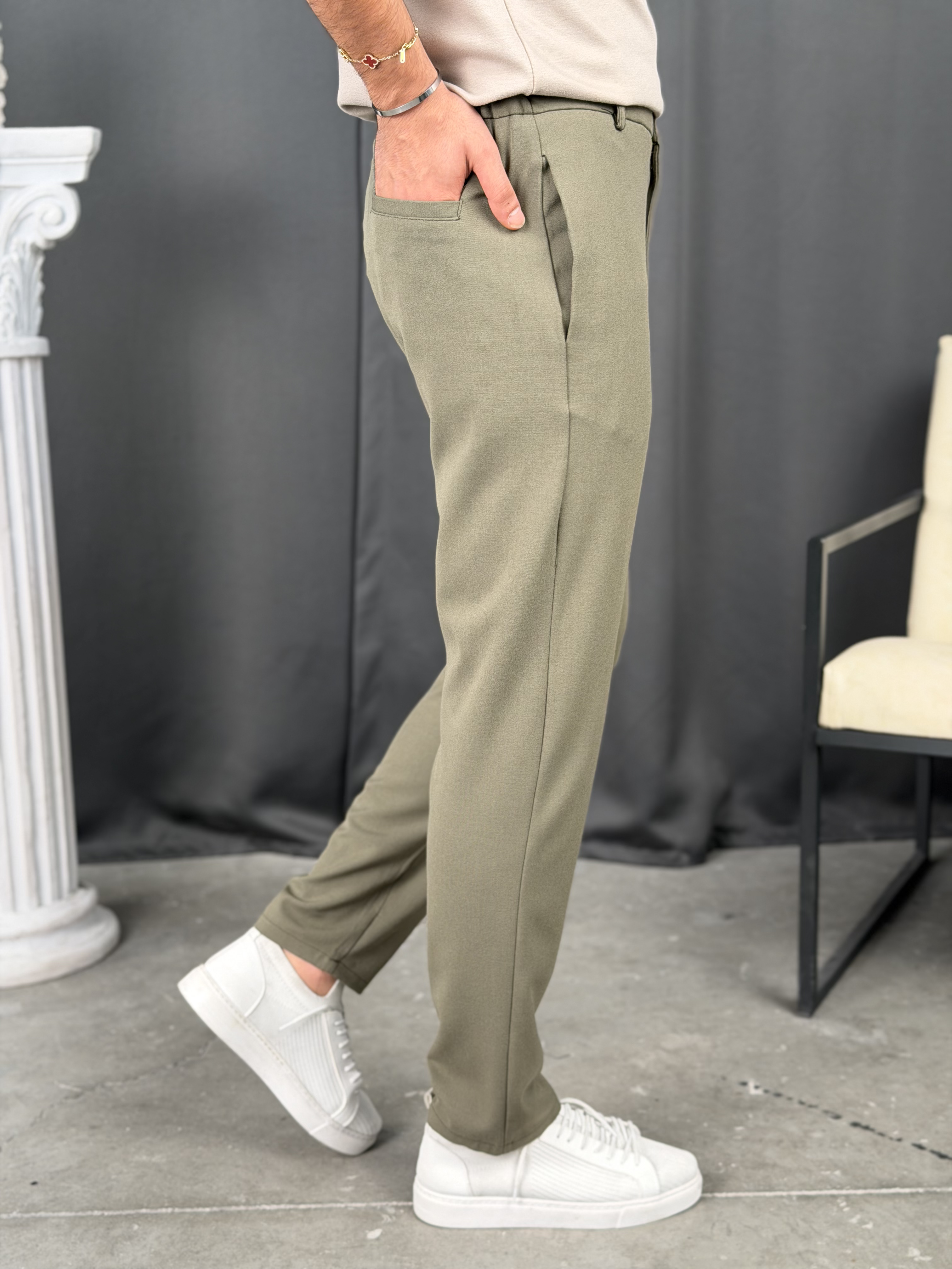 Premium WE11 Regular Kumaş Pantolon Haki