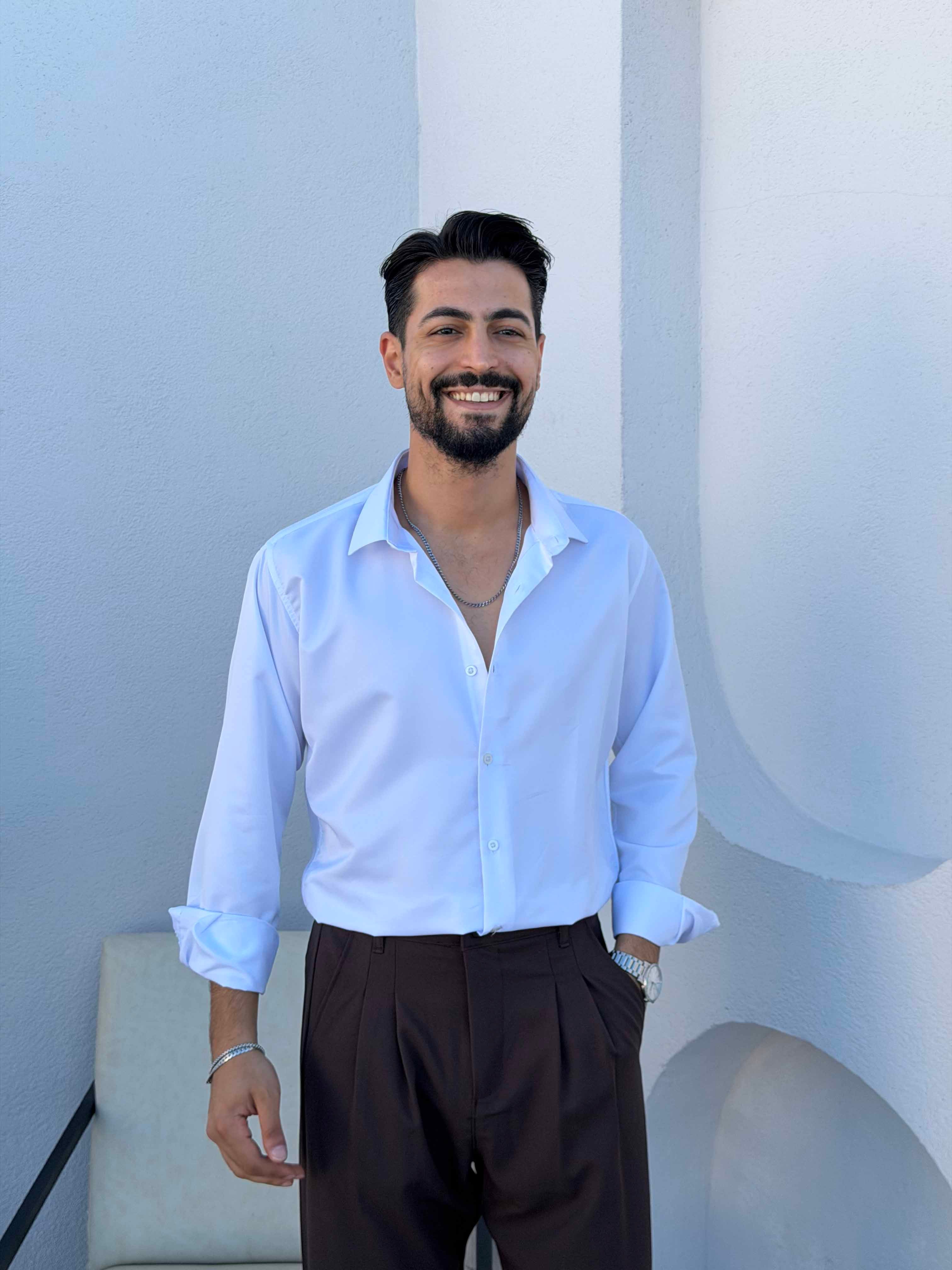 Slimfit Saten Gömlek Beyaz