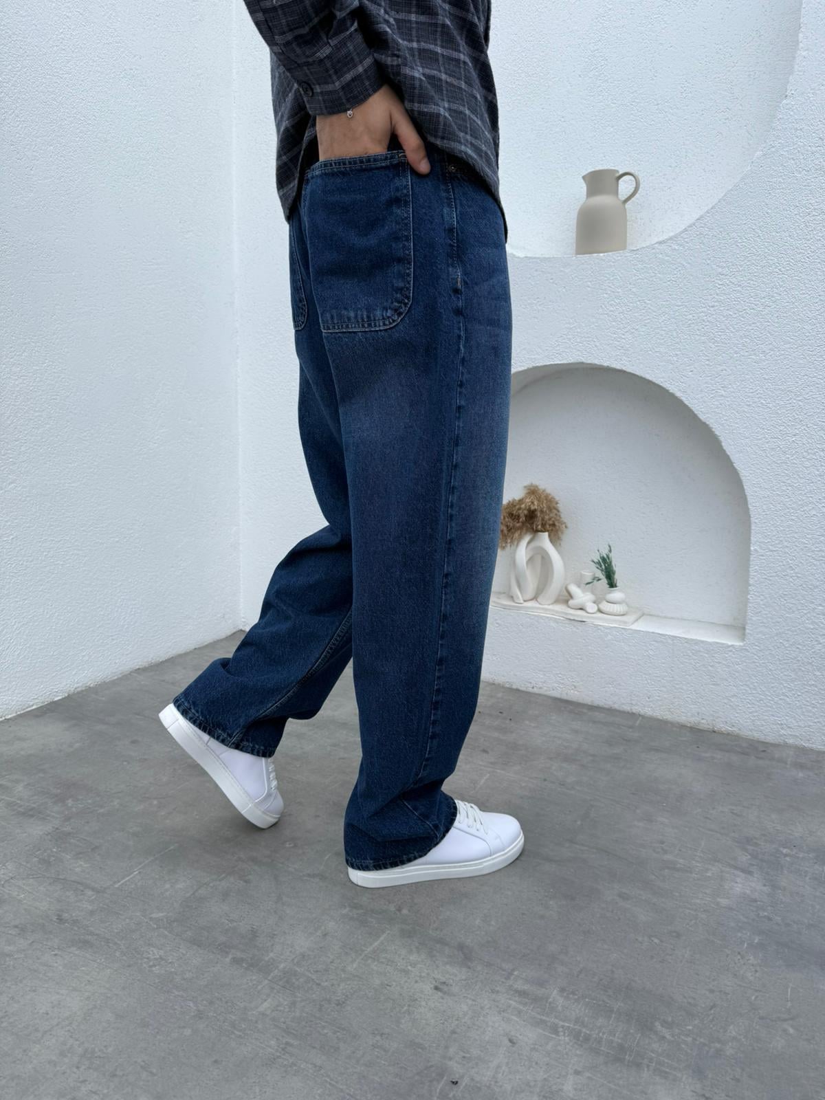 Super Baggy Jean Koyu Mavi