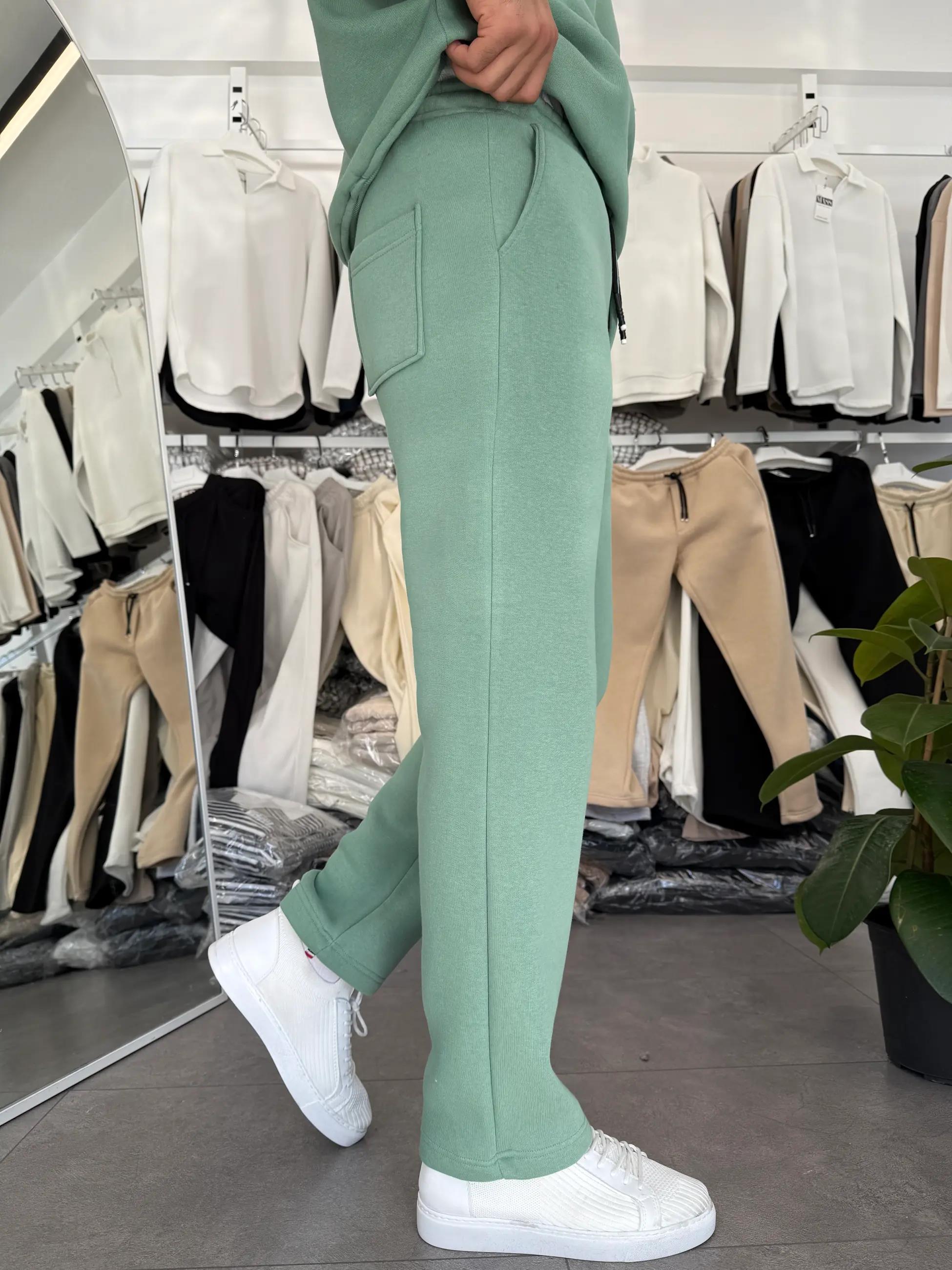 Üç İplik Şardonlu Kışlık Baggy Eşofman Mint