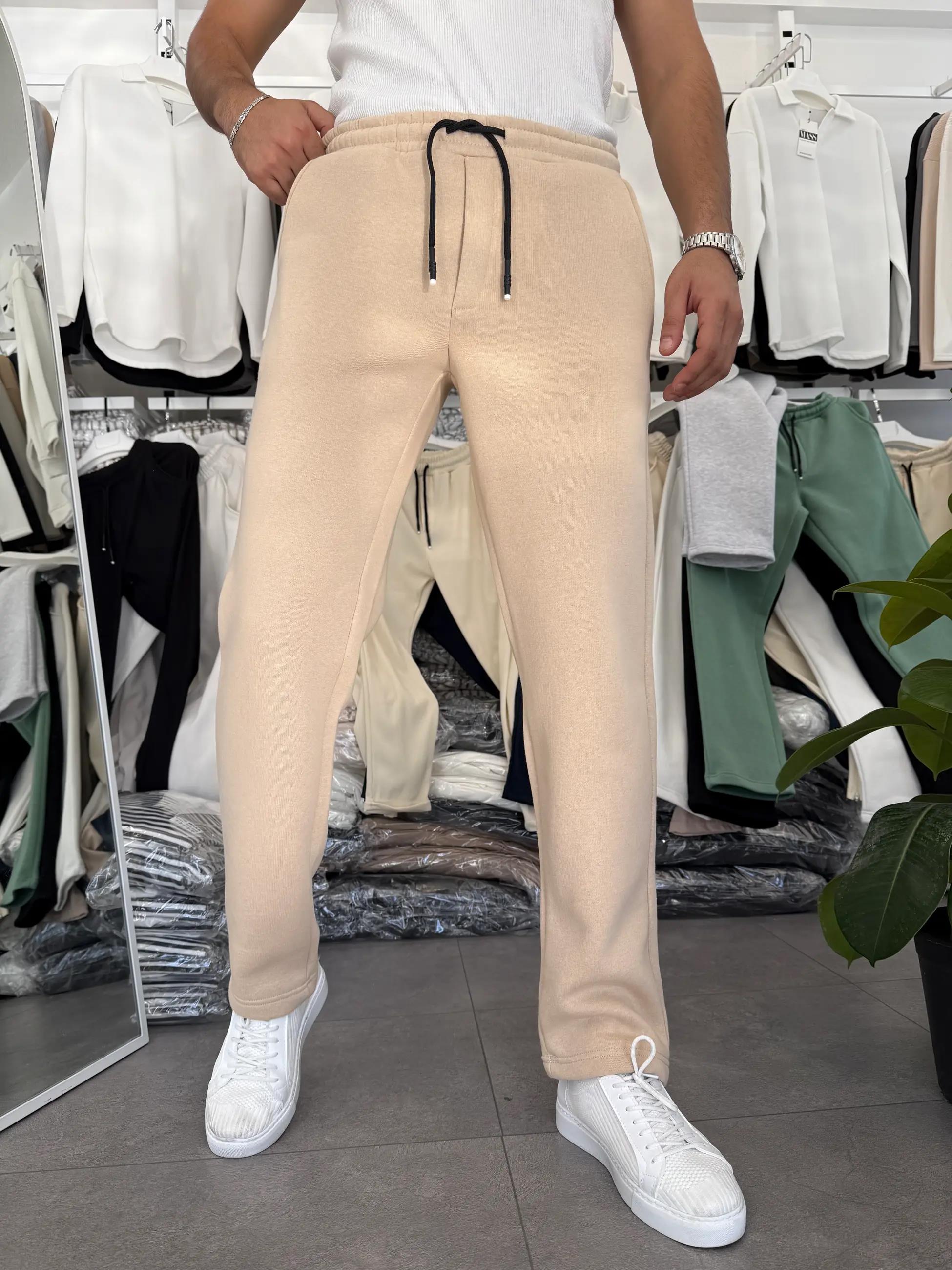 Üç İplik Şardonlu Kışlık Baggy Eşofman Bej