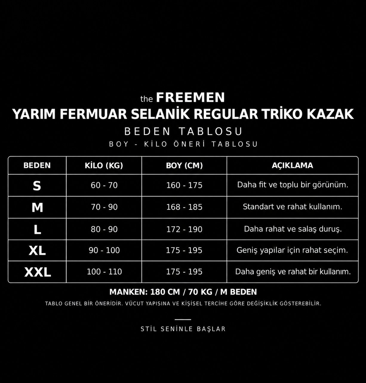 Yarım Fermuar Selanik Regular Triko Kazak Siyah