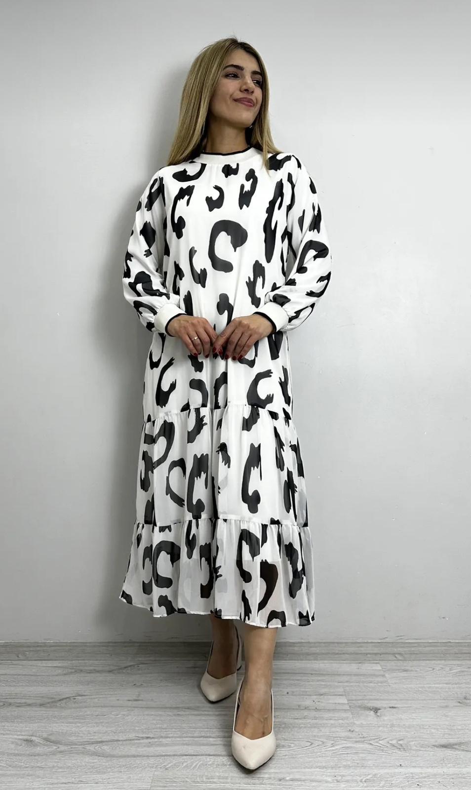 KASİDE ŞİFON ELİBİSE SİYAH