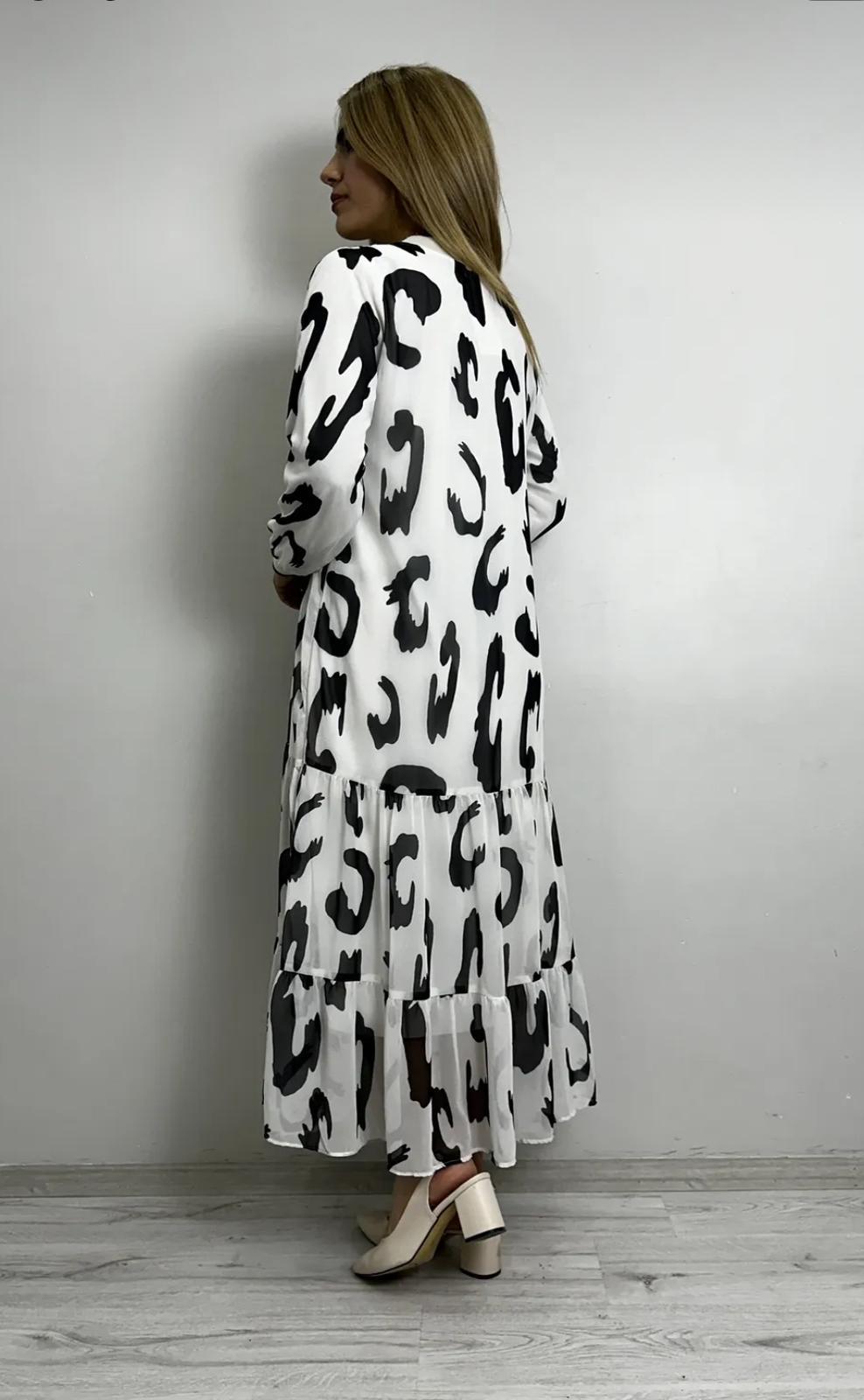 KASİDE ŞİFON ELİBİSE SİYAH