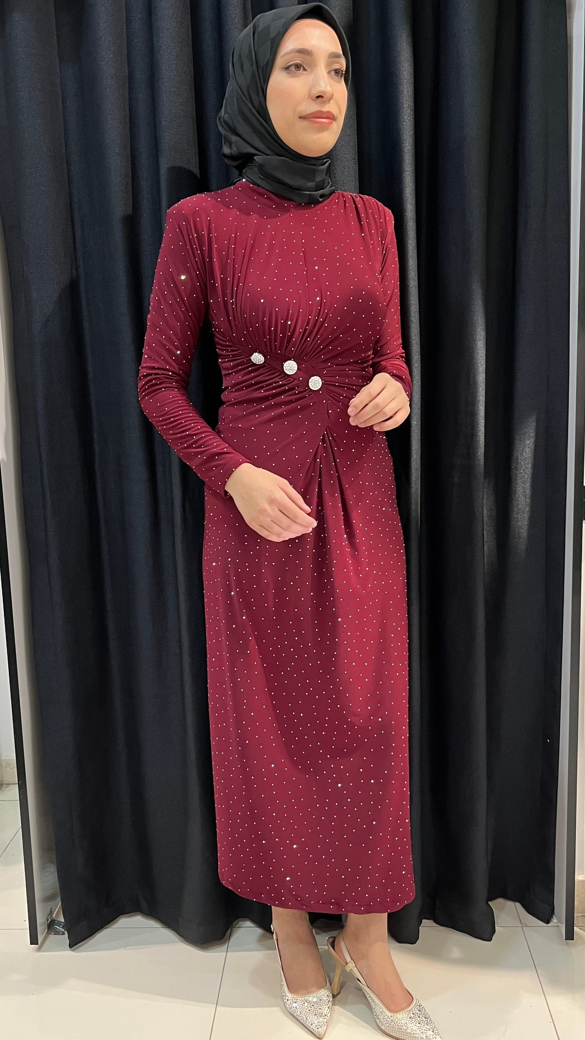 Lunera Sandy Elbise - Bordo