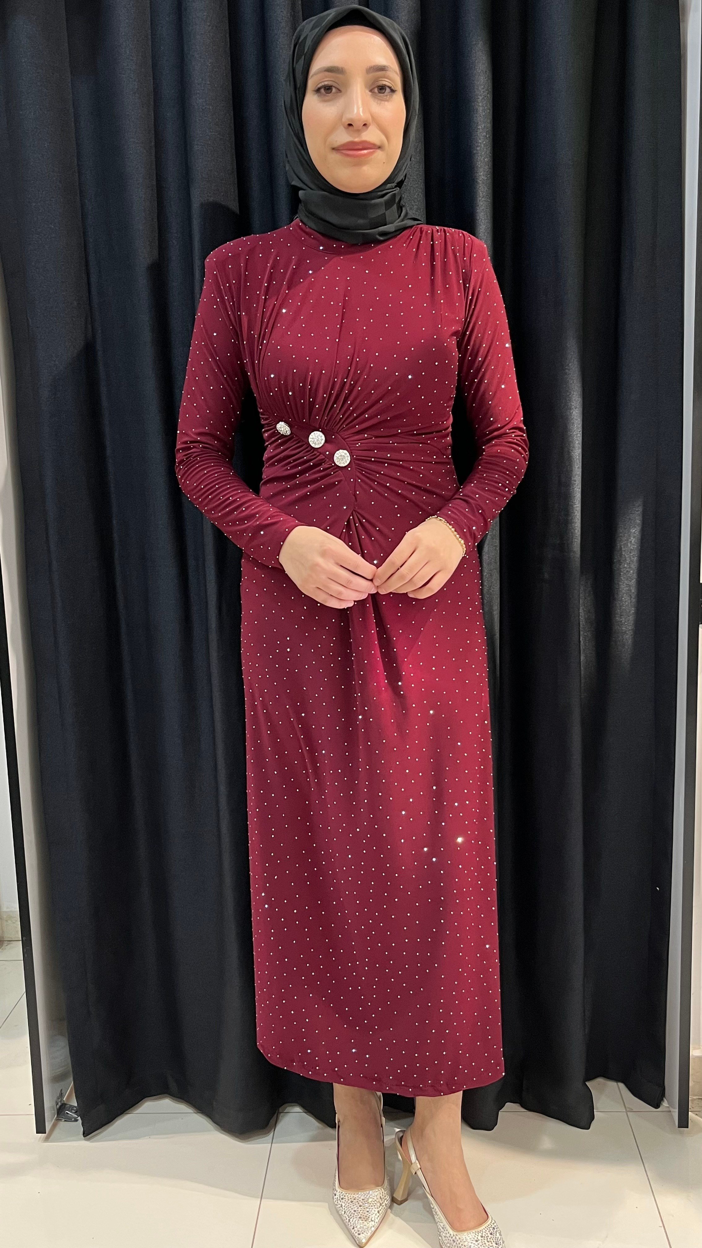 Lunera Sandy Elbise - Bordo