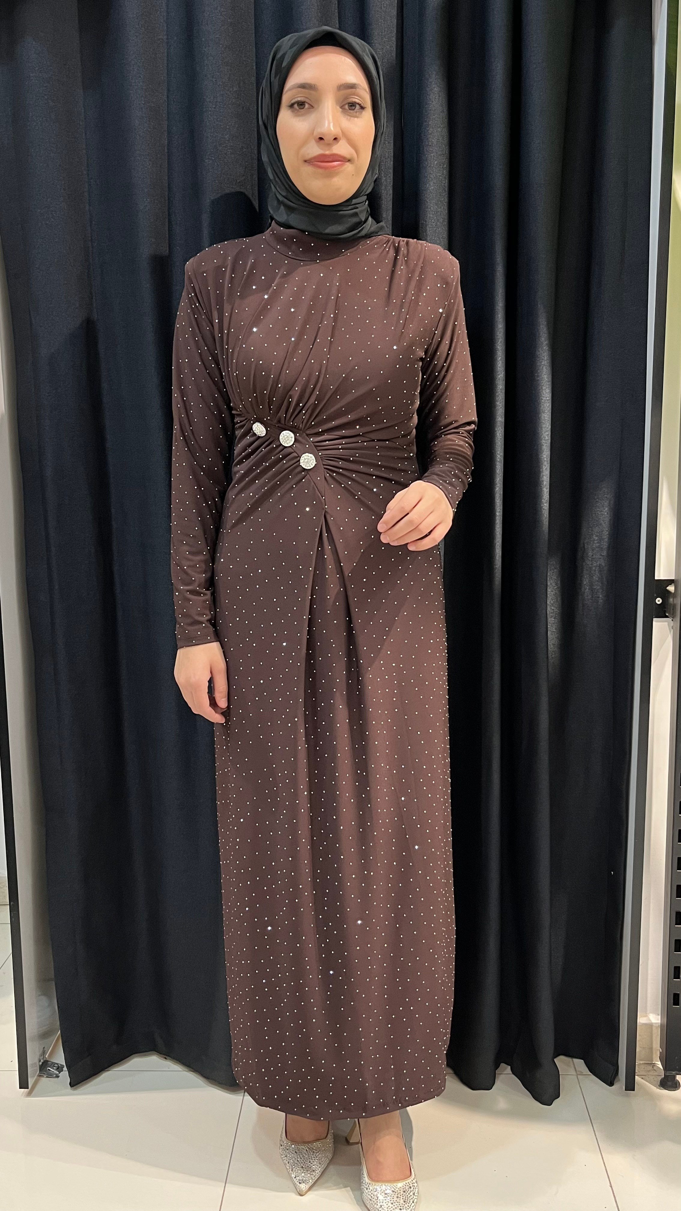 Lunera Sandy Elbise - Kahverengi