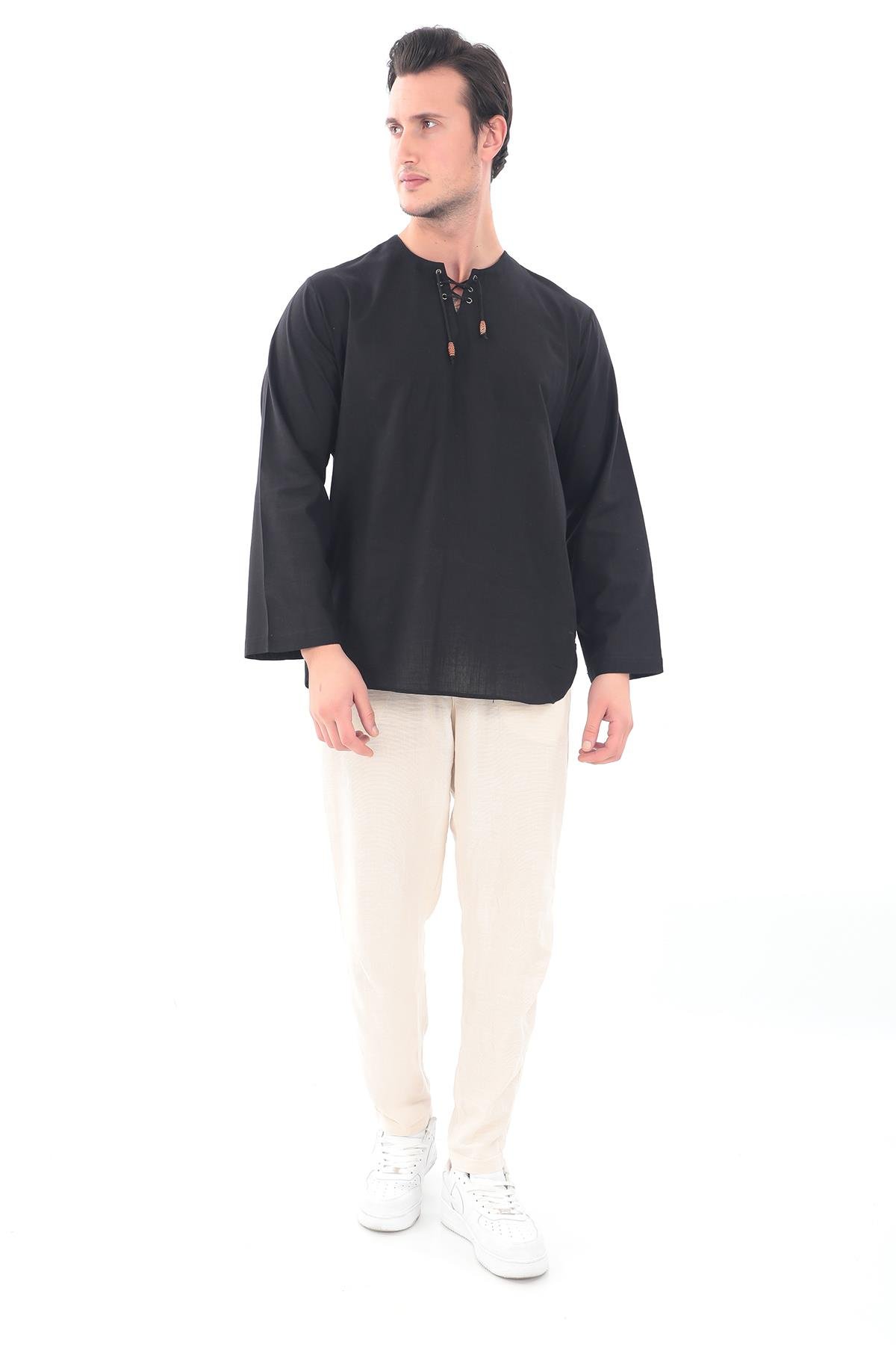 Oversize Gömlek İpli Model 
