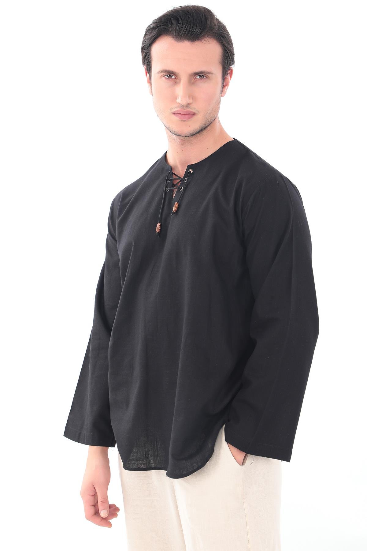 Oversize Gömlek İpli Model 