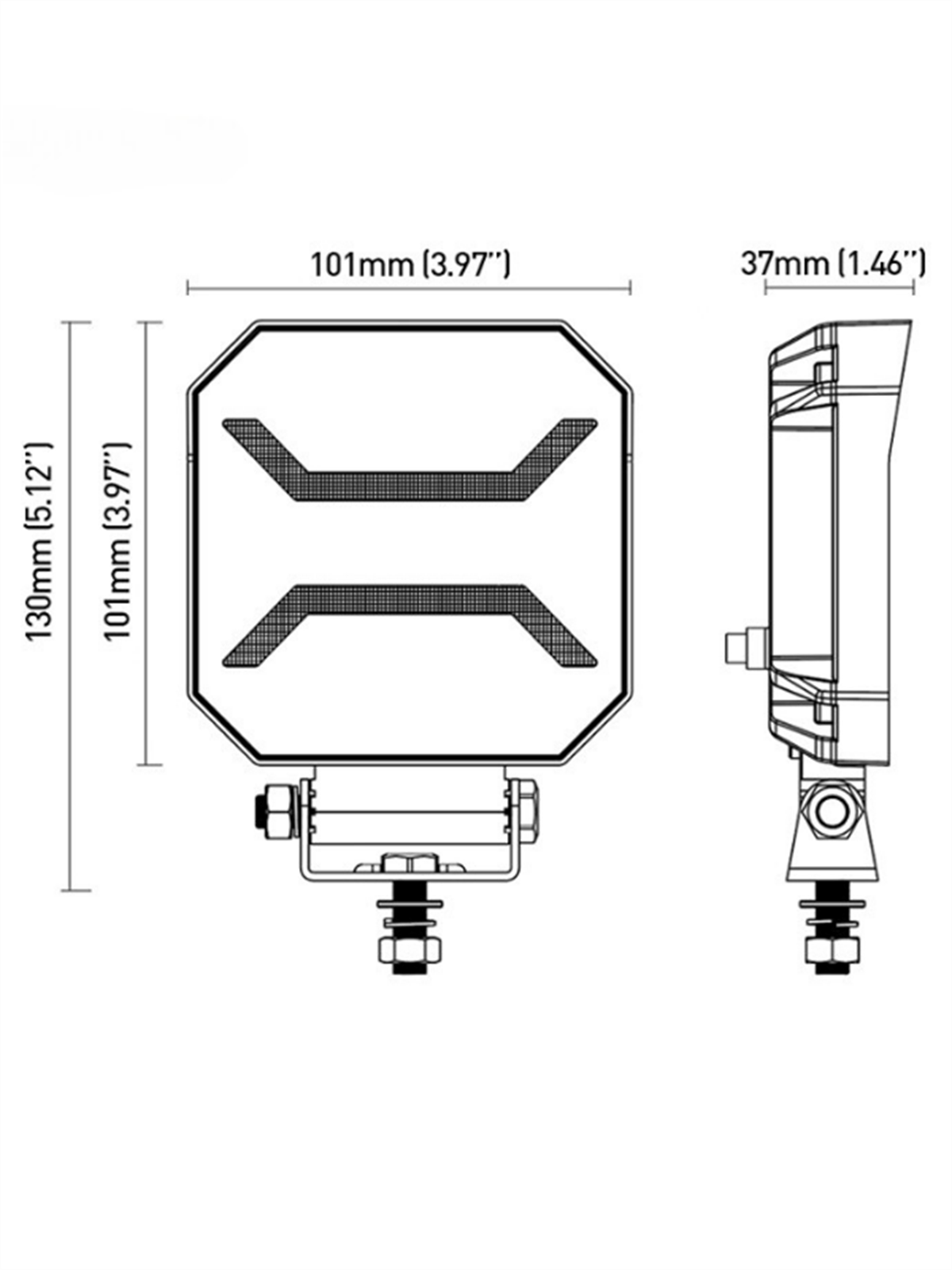 15W Kare 10 Ledli Amber Off-Road Ledi