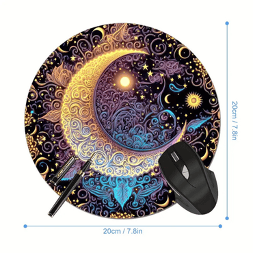 Güneş & Ay Temalı Yuvarlak Mousepad
