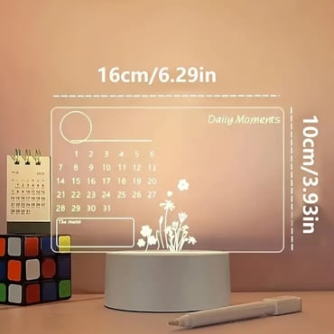 Işıklı Notlar için Şeffaf Masa Takvimi