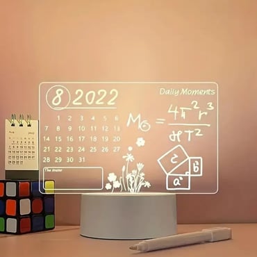 Işıklı Notlar için Şeffaf Masa Takvimi